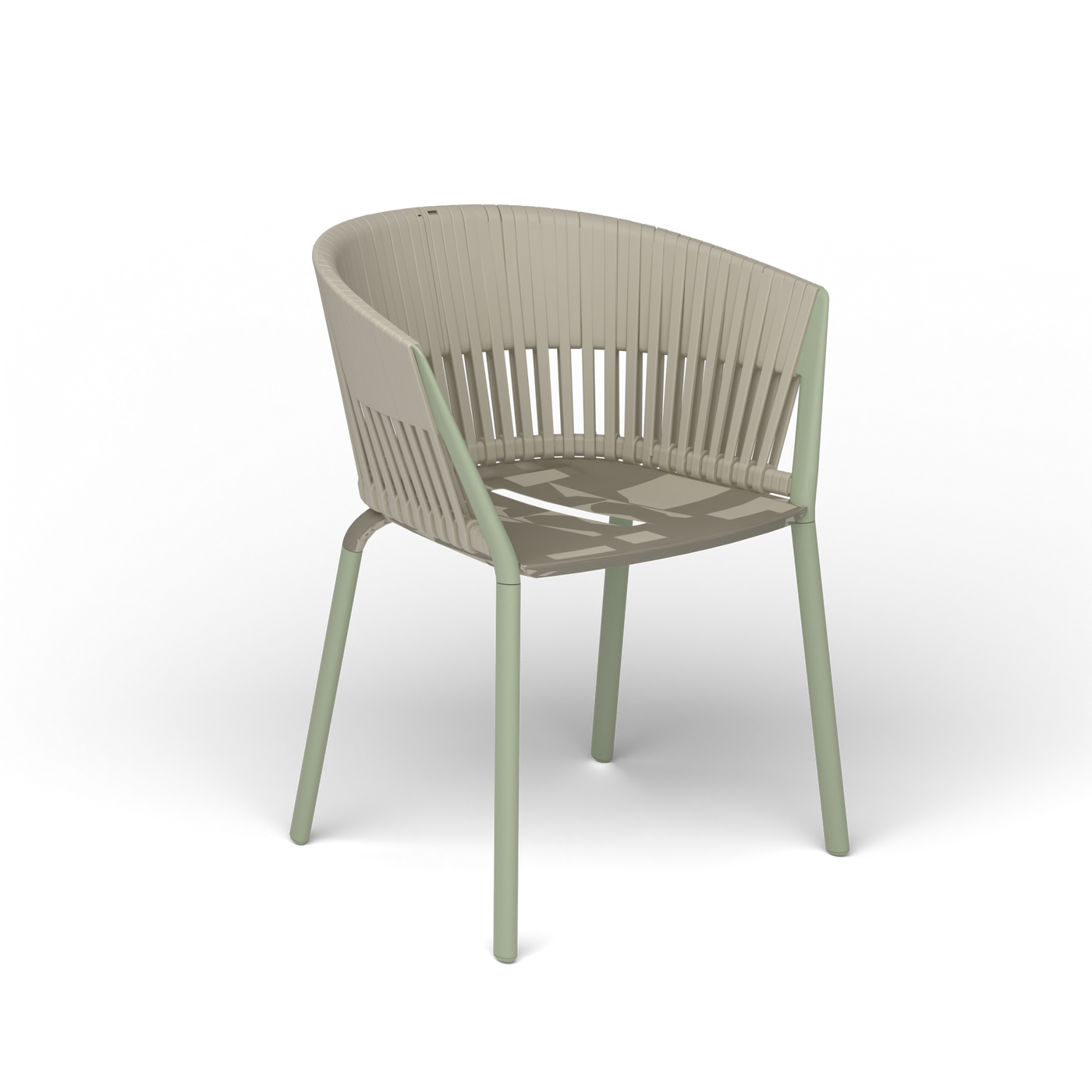 Ria Eetfauteuil met Gevlochten Touw - Green Tea / Touw Moon