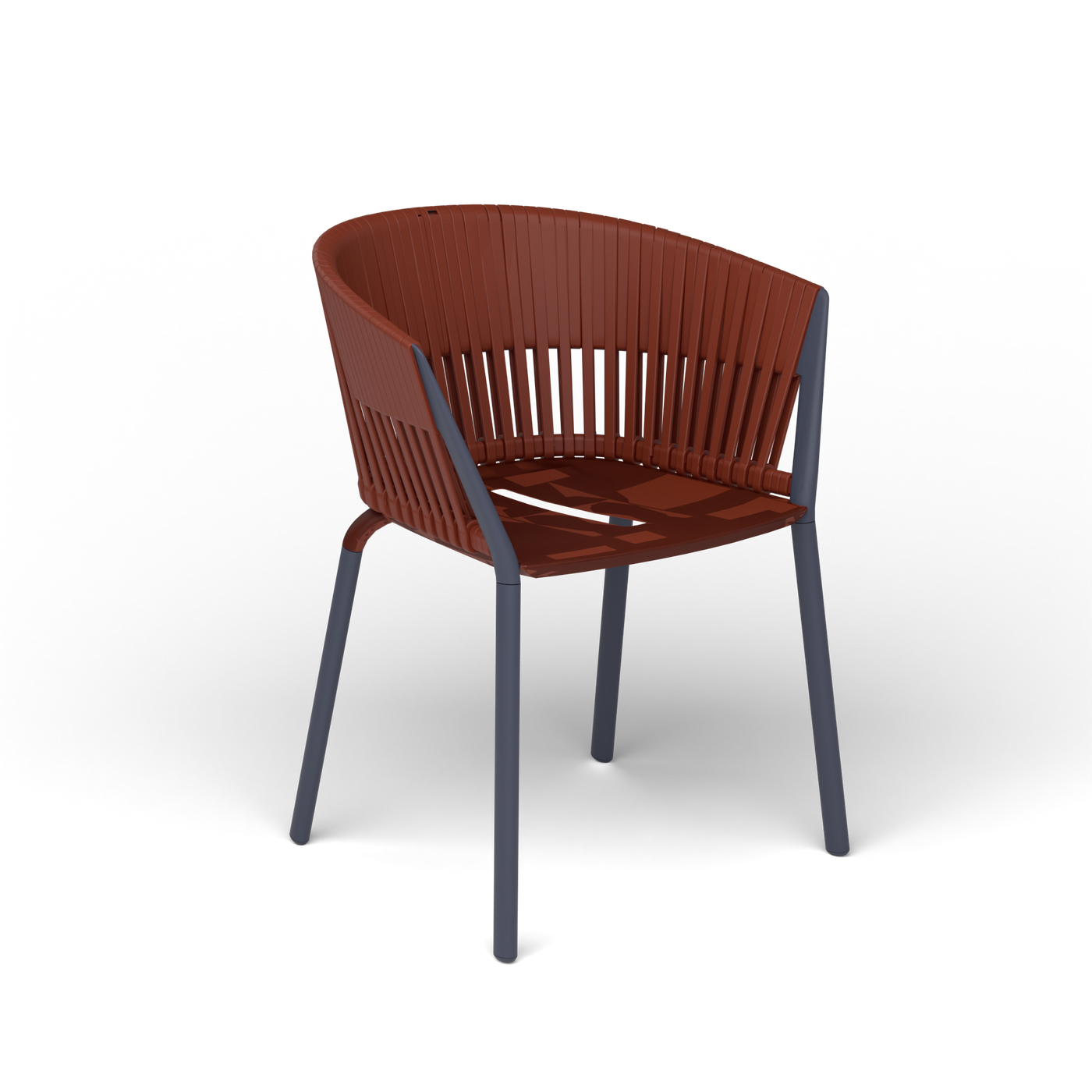 Ria Eetfauteuil met Gevlochten Touw - Grey Blue / Touw Arizona