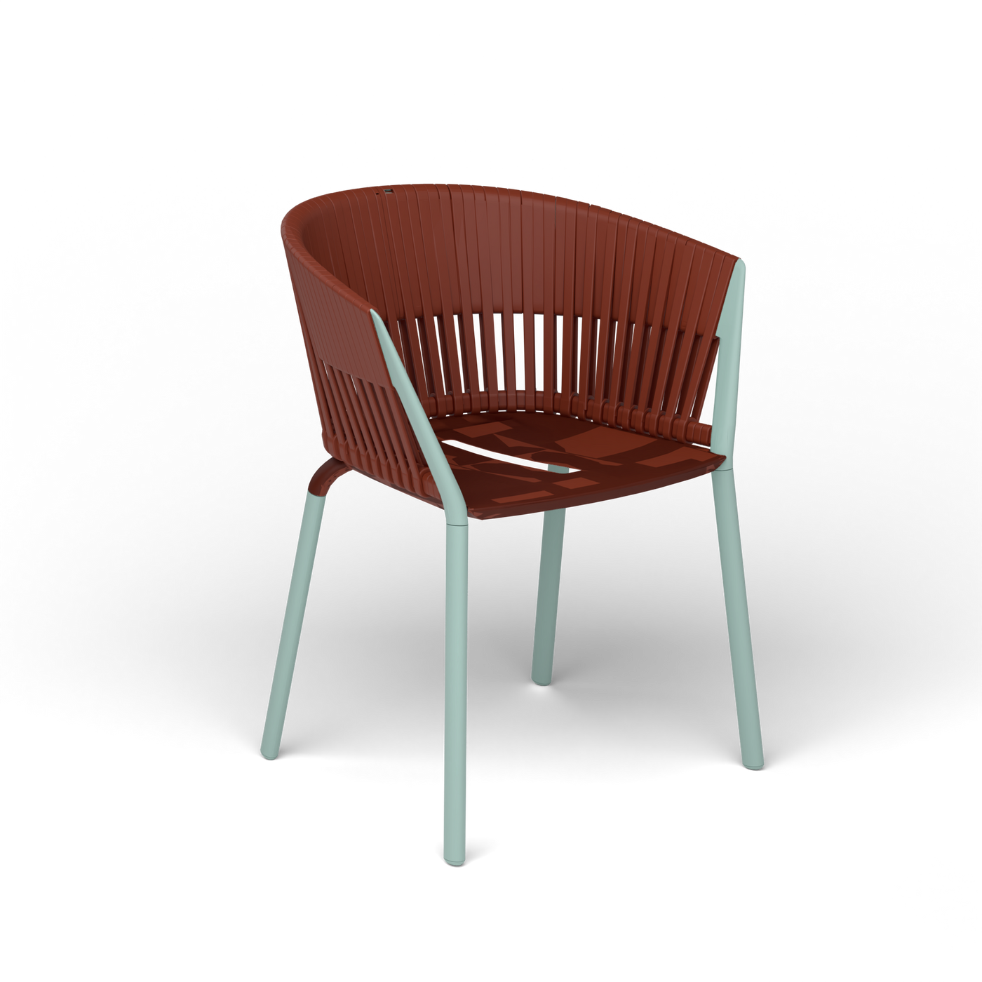 Ria Eetfauteuil met Gevlochten Touw - Light Blue / Touw Arizona