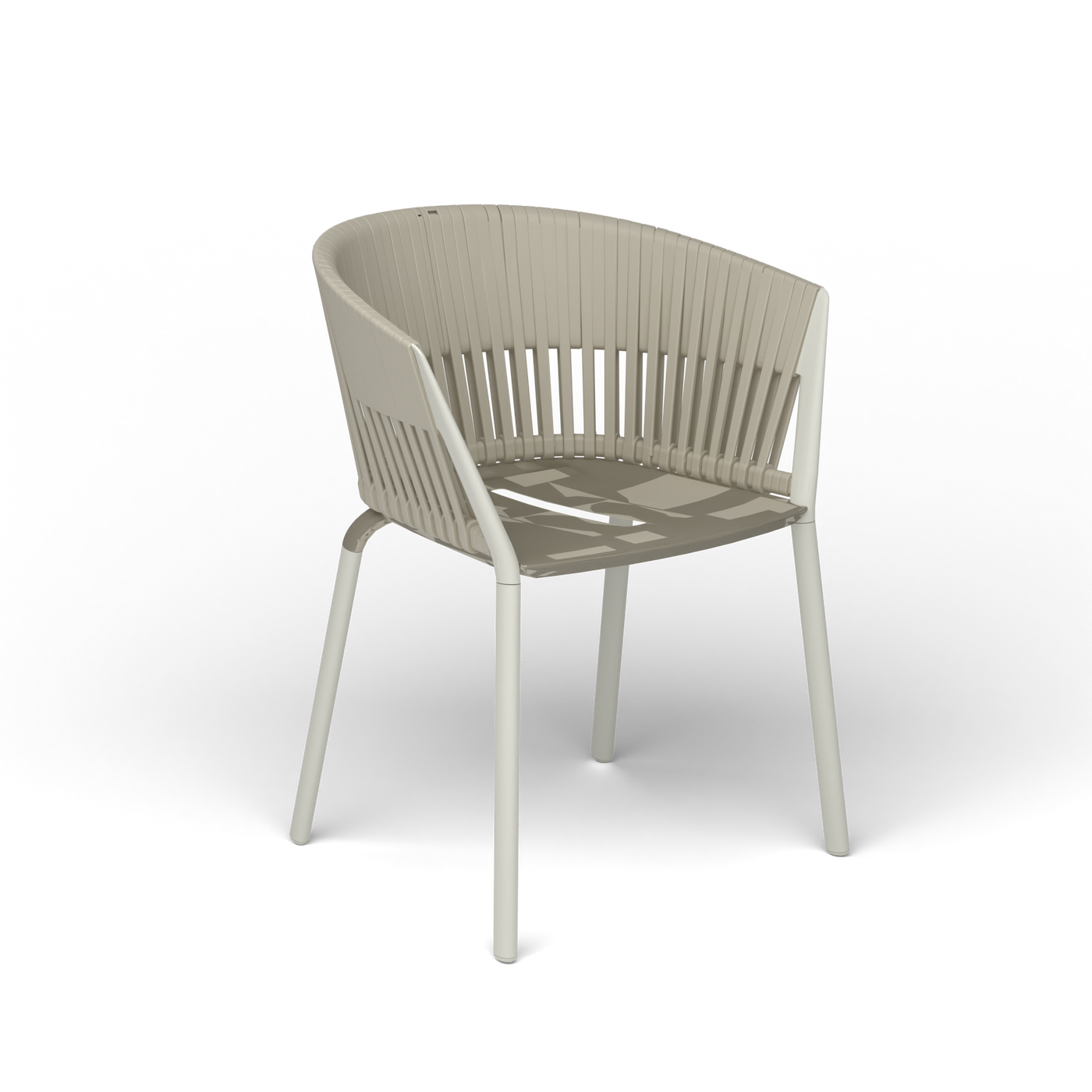Ria Eetfauteuil met Gevlochten Touw - Powder Grey / Touw Moon