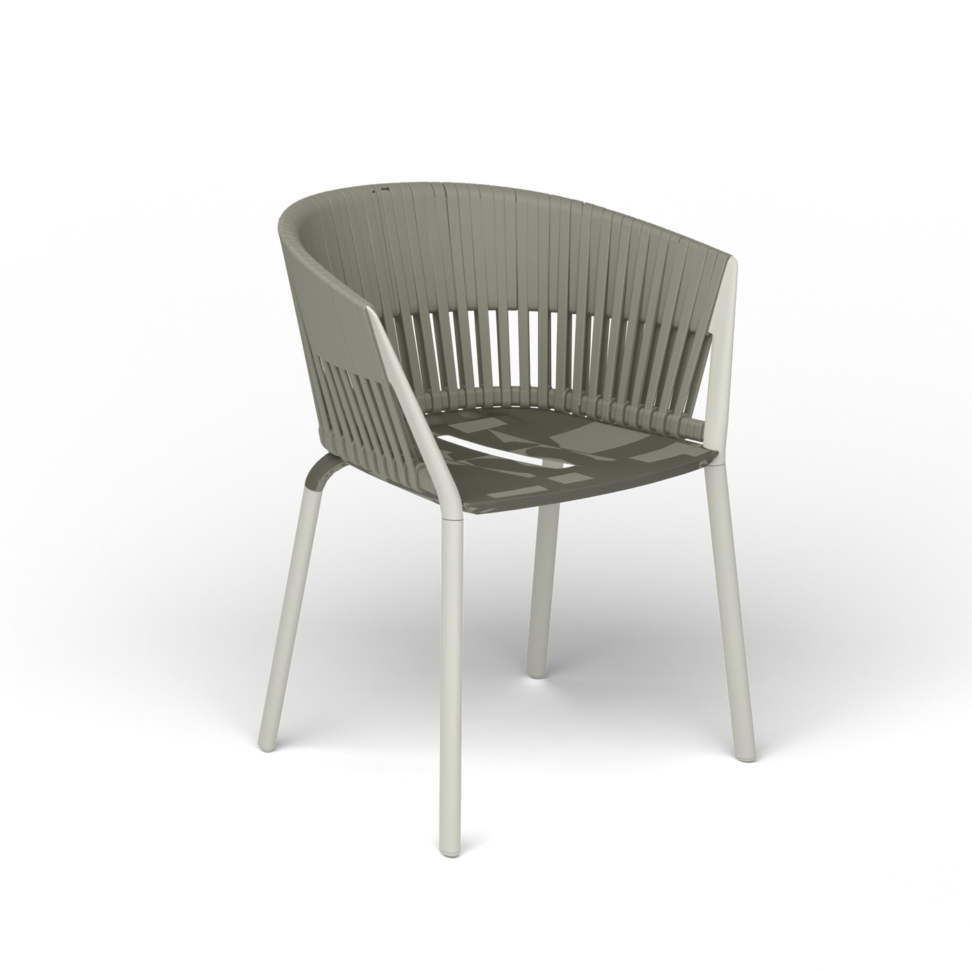 Ria Eetfauteuil met Gevlochten Touw - Powder Grey / Touw Rock