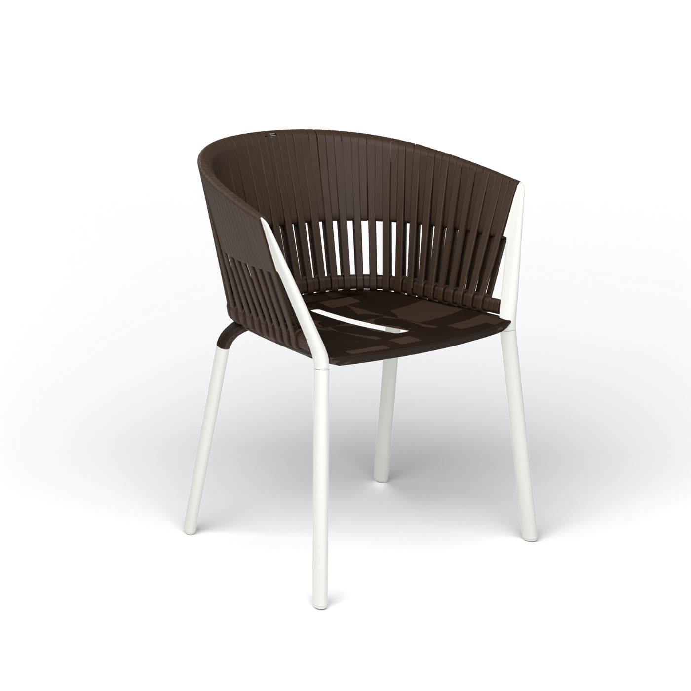 Ria Eetfauteuil met Gevlochten Touw - White / Touw Brownie