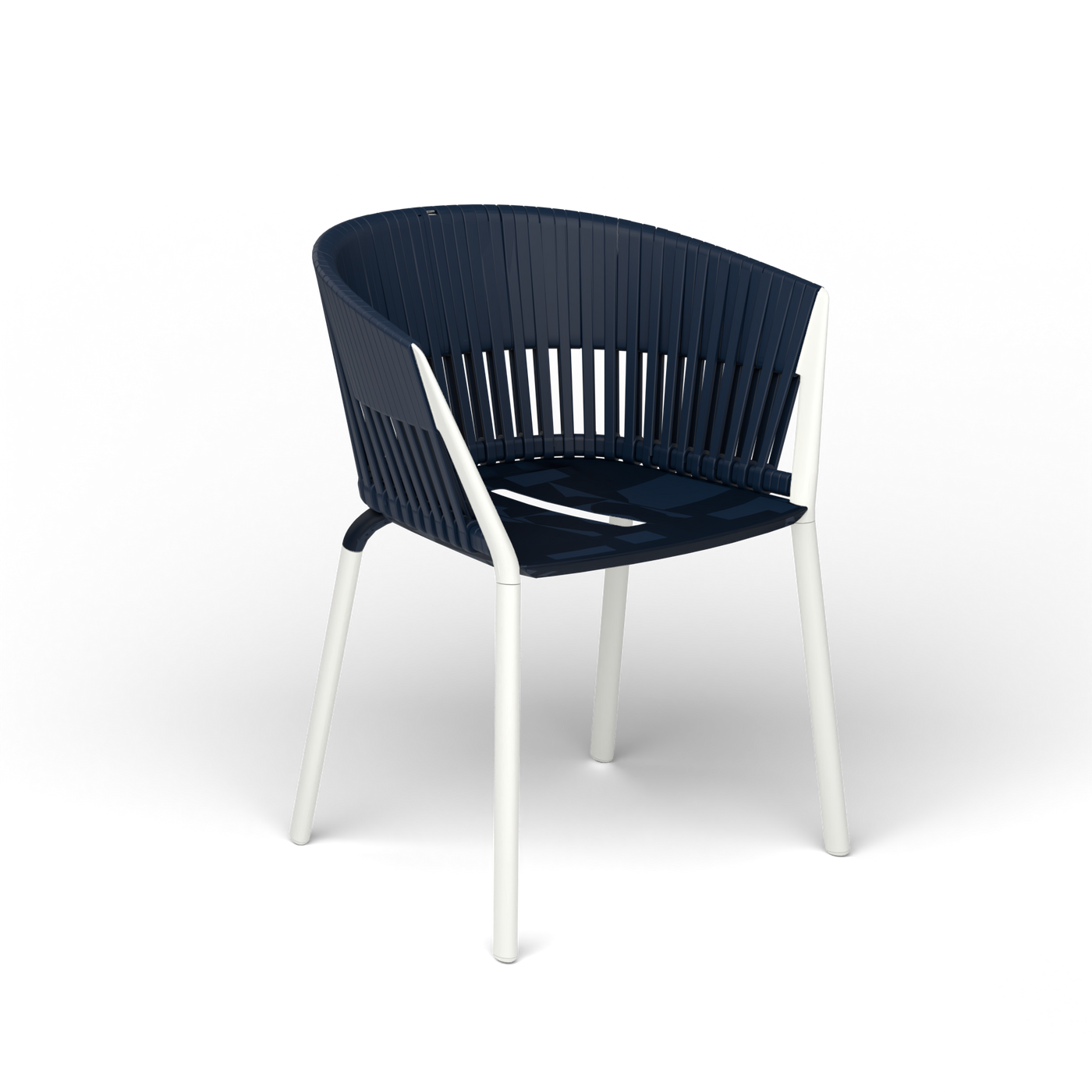 Ria Eetfauteuil met Gevlochten Touw - White / Touw Ocean