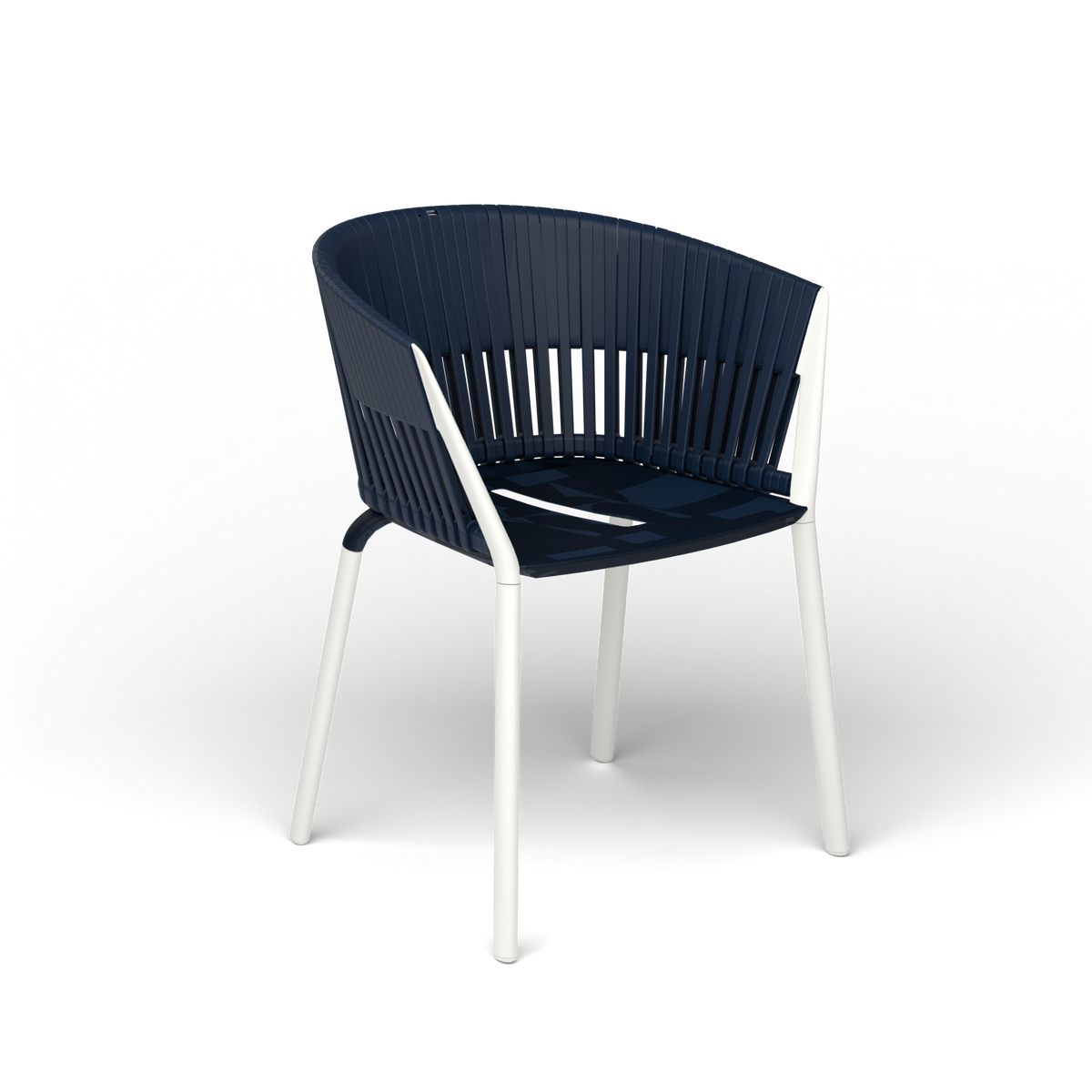 Ria Eetfauteuil met Gevlochten Touw - White / Touw Ocean