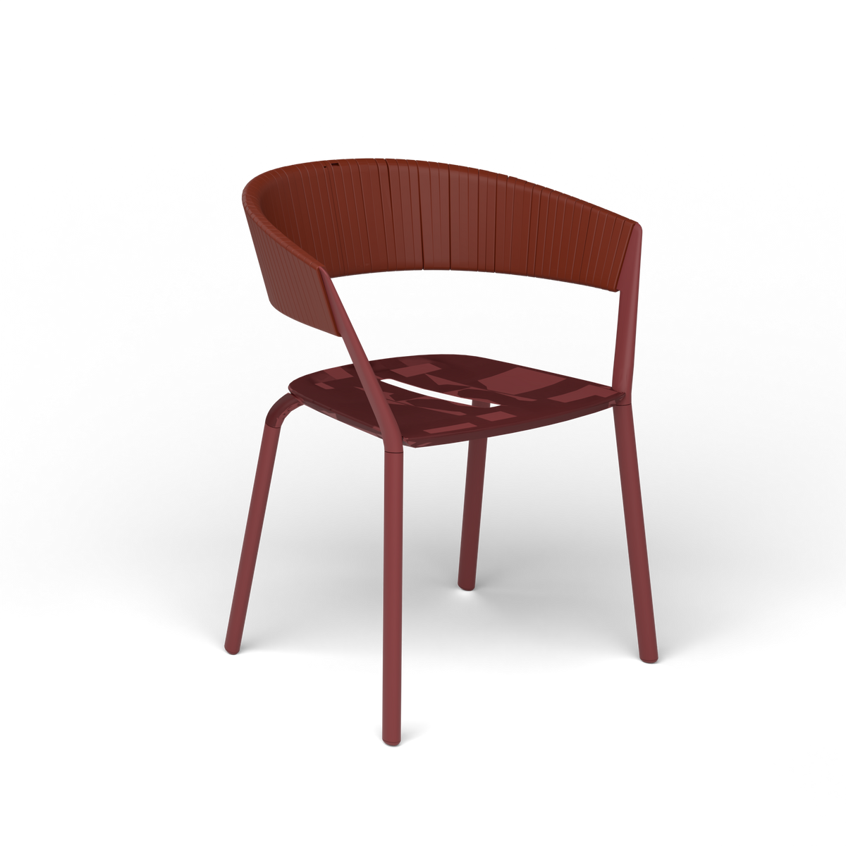 Ria Eetfauteuil met Deels Gevlochten Touw - Autumn Red / Touw Arizona