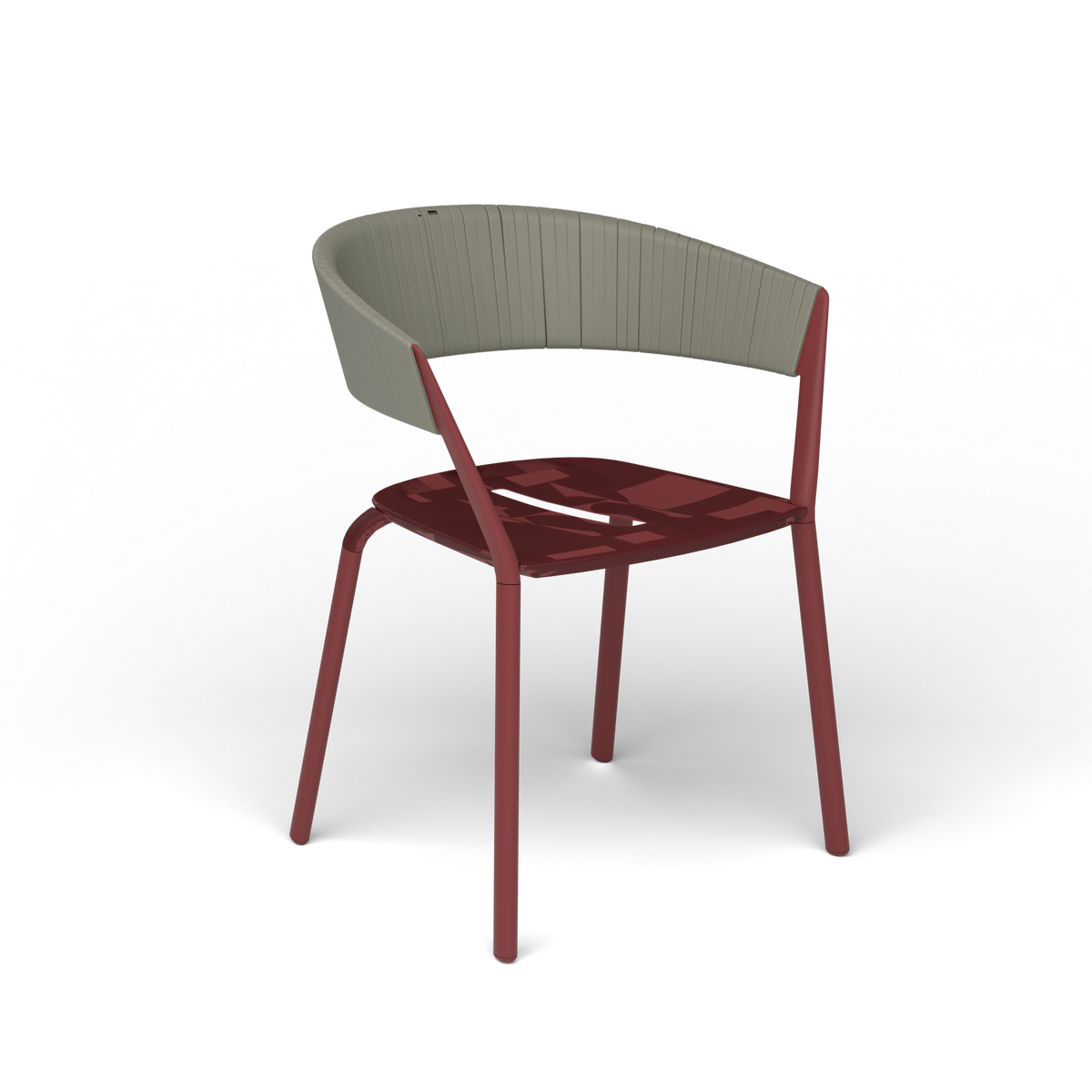 Ria Eetfauteuil met Deels Gevlochten Touw - Autumn Red / Touw Rock