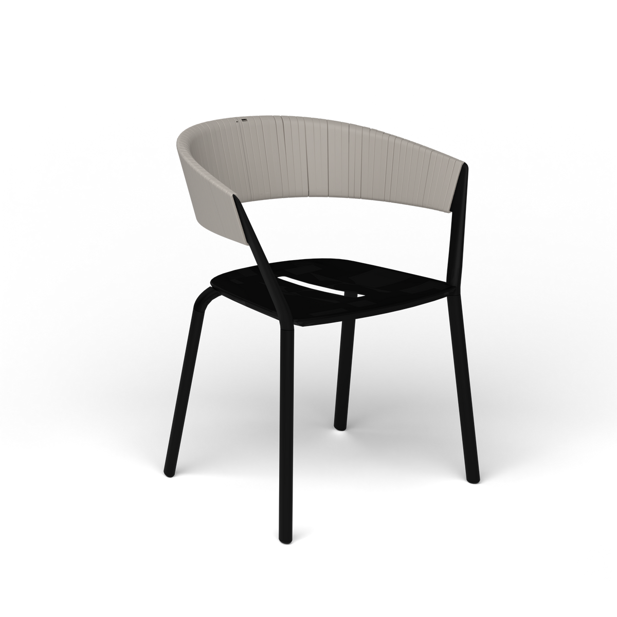 Ria Eetfauteuil met Deels Gevlochten Touw - Black / Touw Sunset