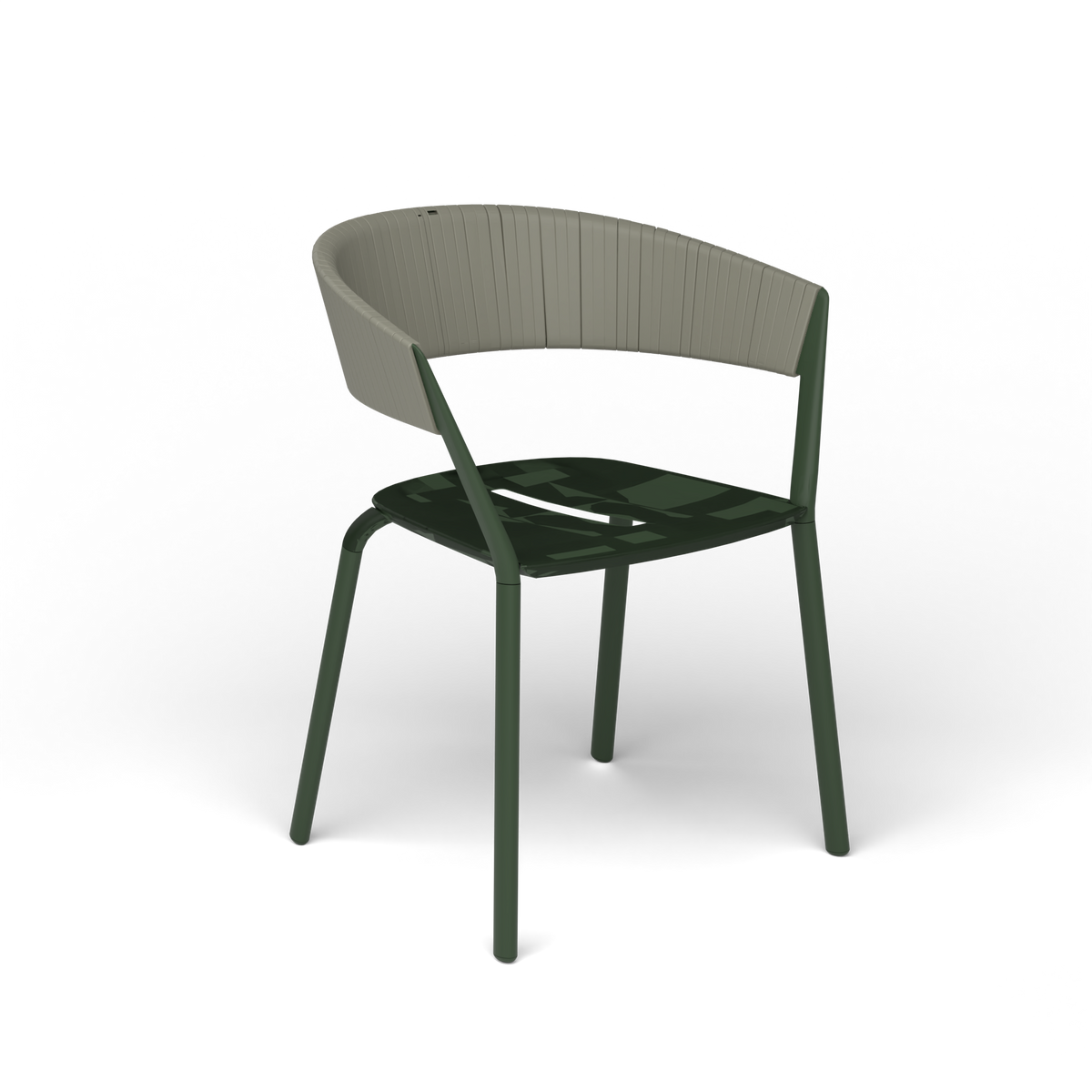 Ria Eetfauteuil met Deels Gevlochten Touw - Bottle Green / Touw Rock