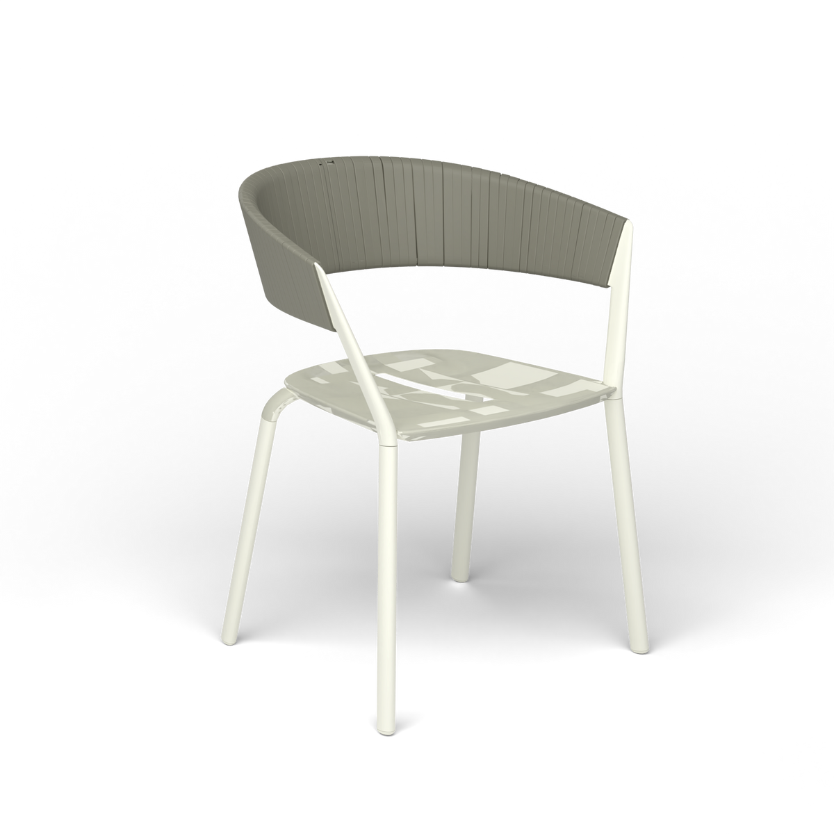 Ria Eetfauteuil met Deels Gevlochten Touw - Butter White / Touw Rock