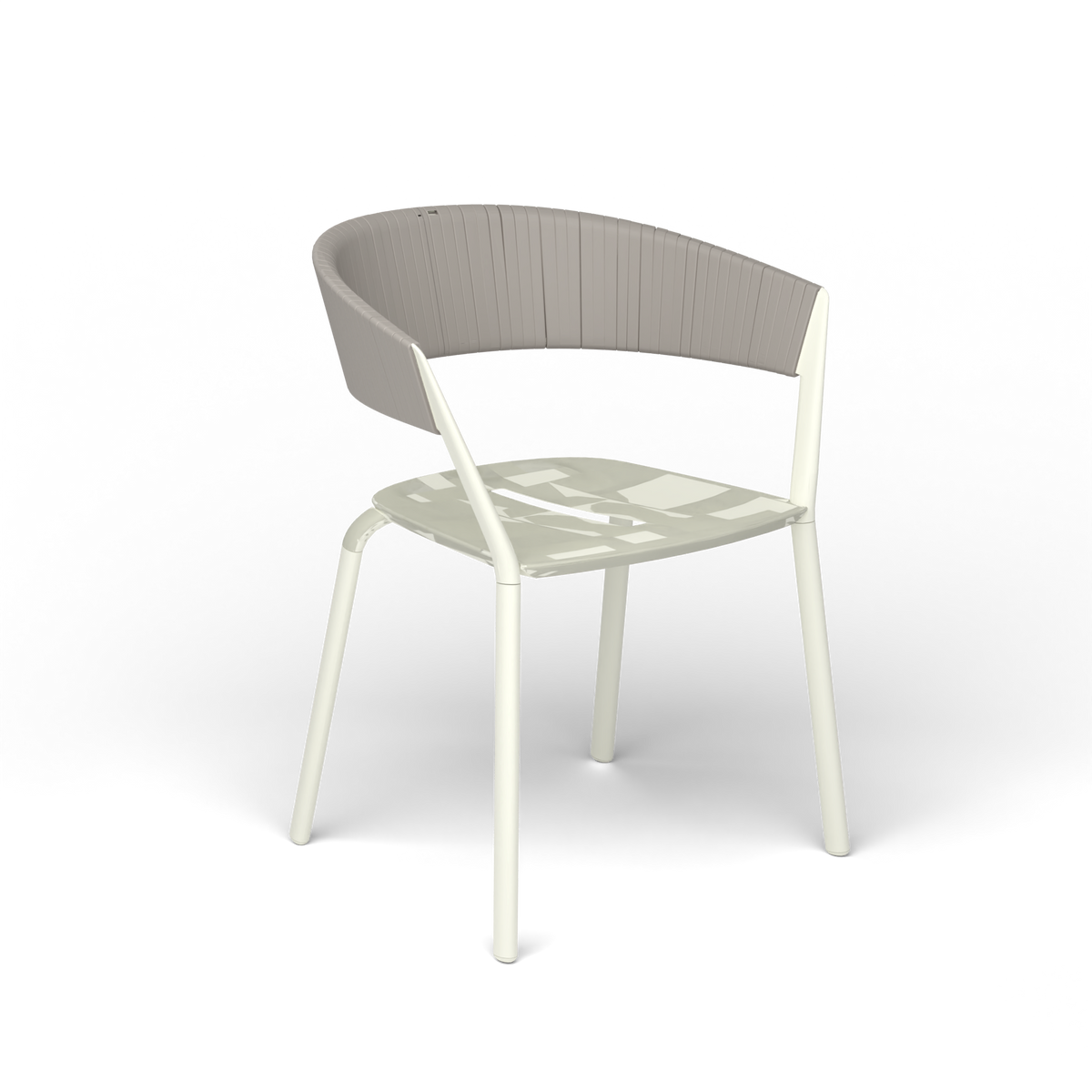 Ria Eetfauteuil met Deels Gevlochten Touw - Butter White / Touw Sunset
