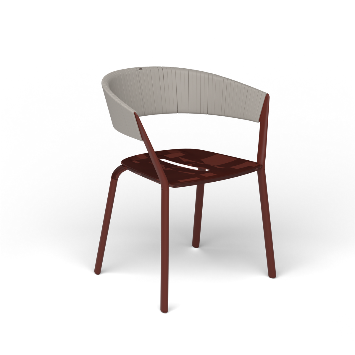 Ria Eetfauteuil met Deels Gevlochten Touw - Chestnut Brown / Touw Sunset