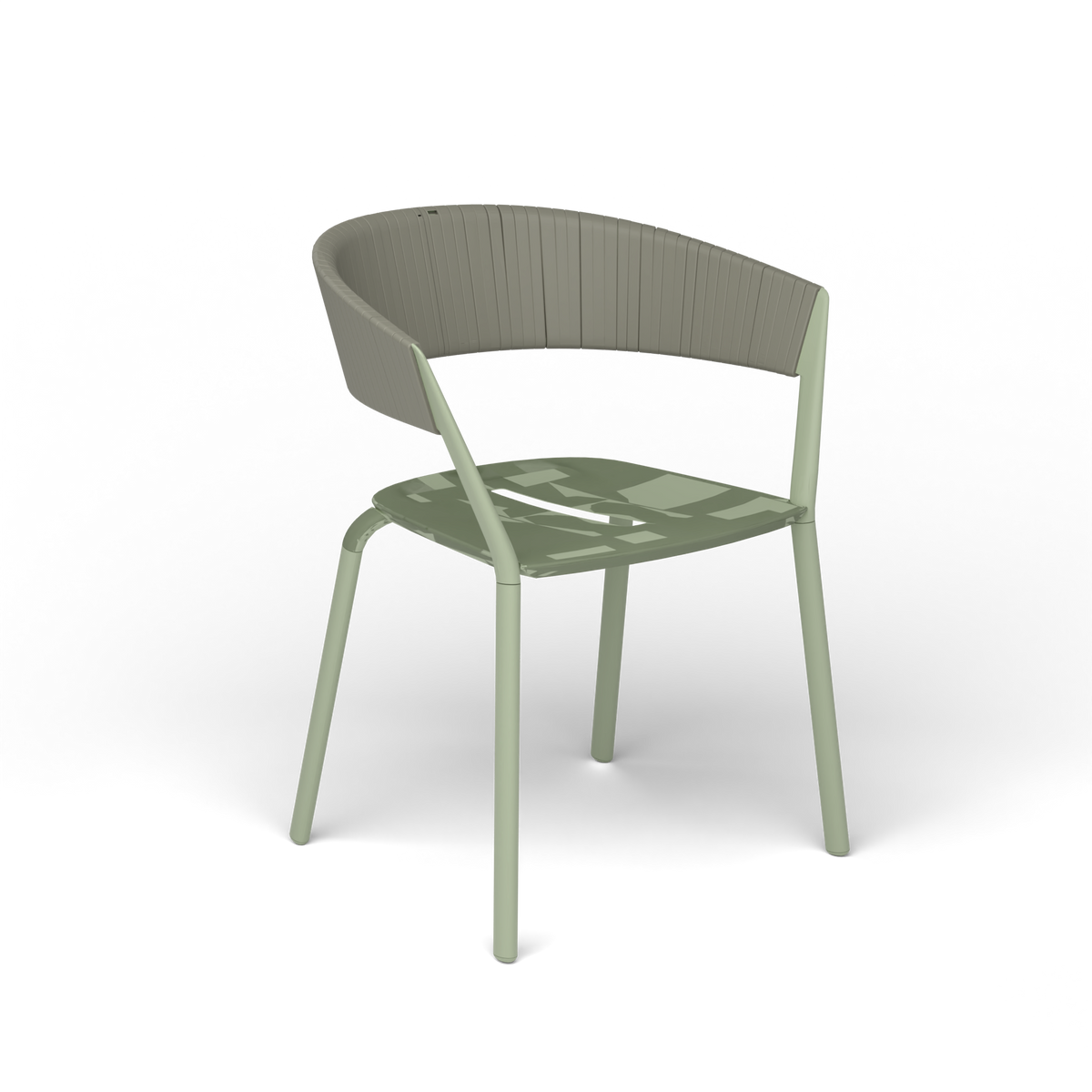 Ria Eetfauteuil met Deels Gevlochten Touw - Green Tea / Touw Rock