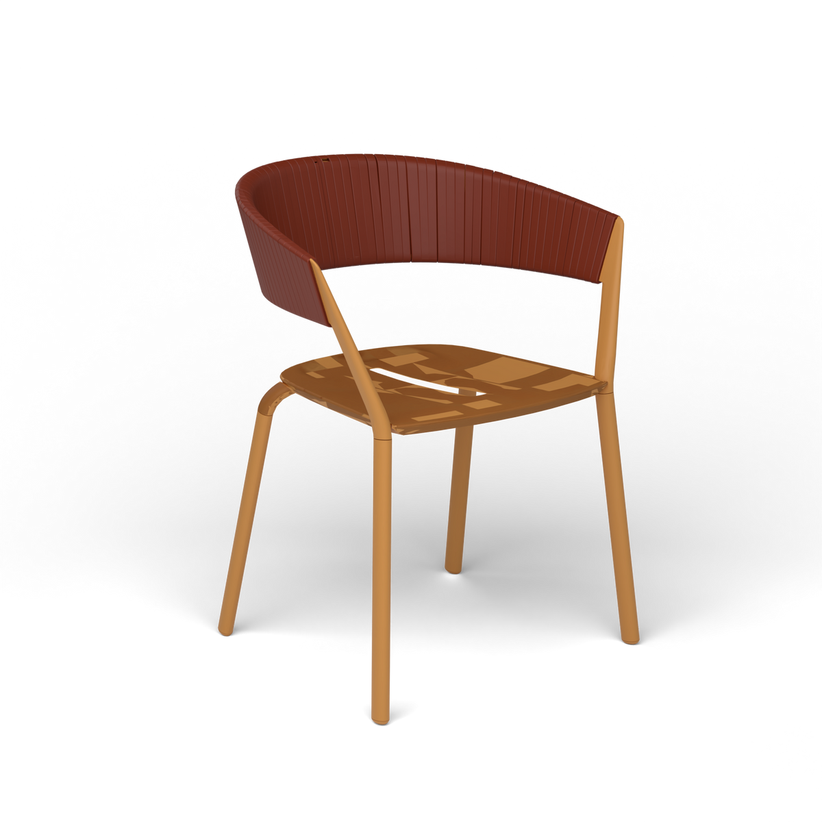 Ria Eetfauteuil met Deels Gevlochten Touw - Mustard Yellow / Touw Arizona