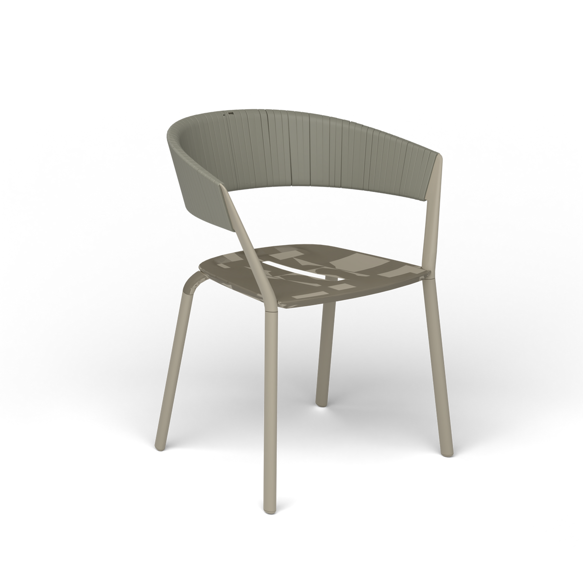 Ria Eetfauteuil met Deels Gevlochten Touw - Pearly Gold / Touw Rock