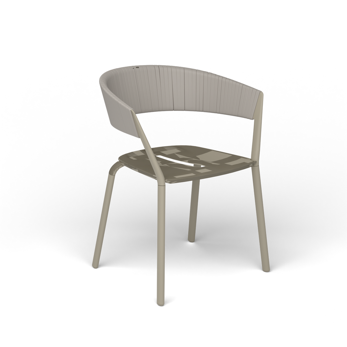 Ria Eetfauteuil met Deels Gevlochten Touw - Pearly Gold / Touw Sunset