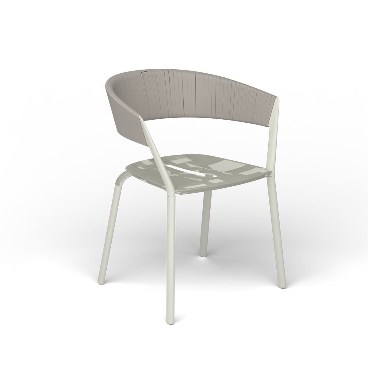 Ria Eetfauteuil met Deels Gevlochten Touw - Powder Grey / Touw Sunset