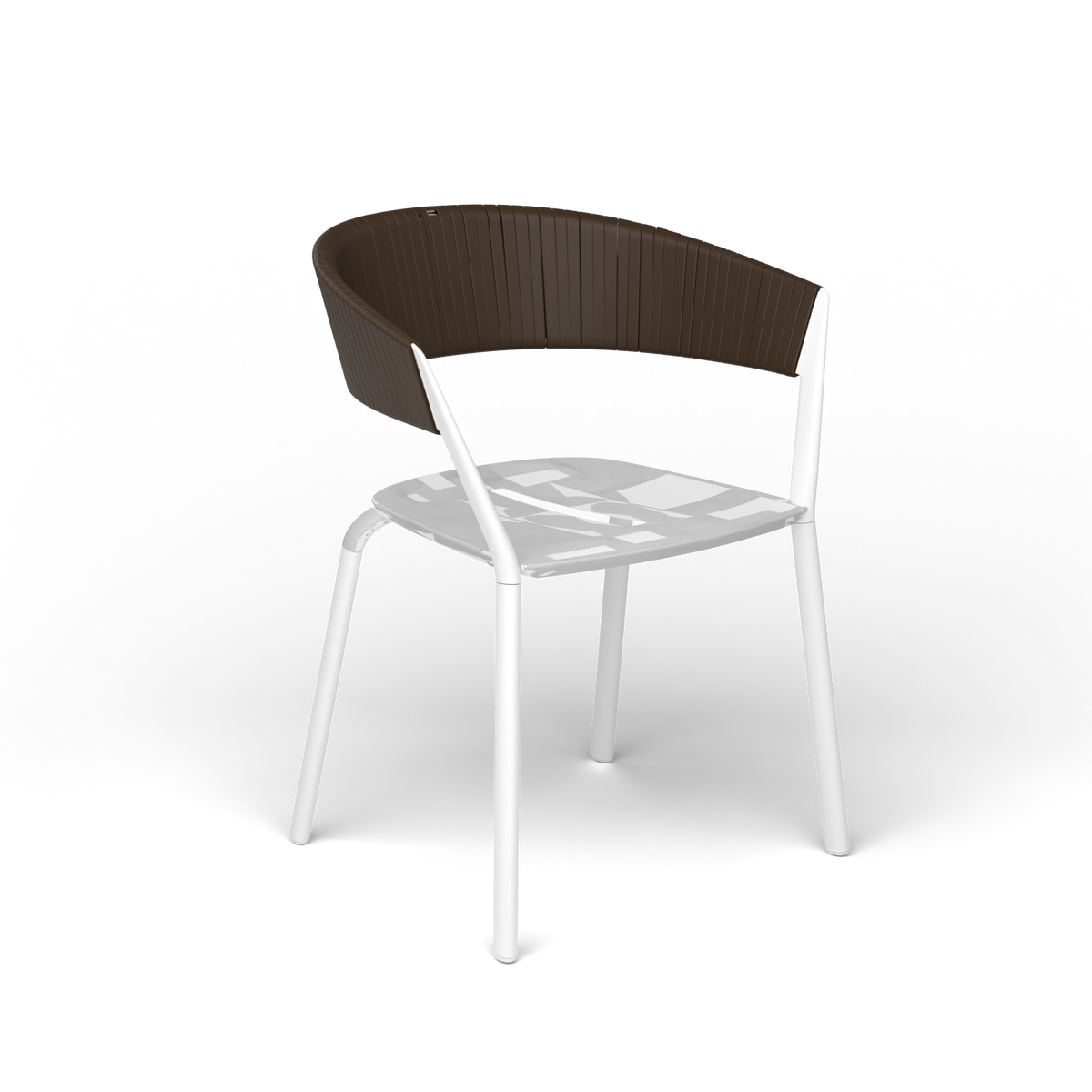 Ria Eetfauteuil met Deels Gevlochten Touw - White / Touw Brownie