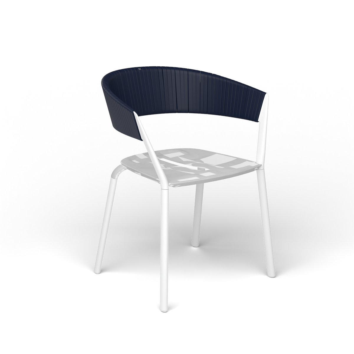 Ria Eetfauteuil met Deels Gevlochten Touw - White / Touw Ocean
