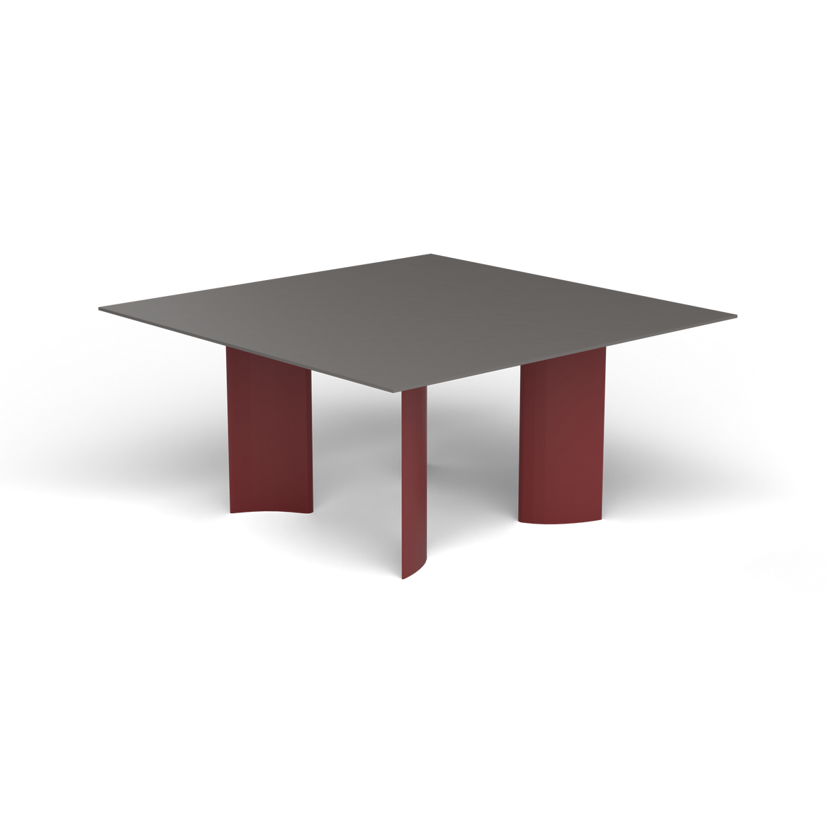 Naca Vierkante Eettafel, 150 × 150 × 72 cm, Autumn Red, Aluminium speckled Anthracite