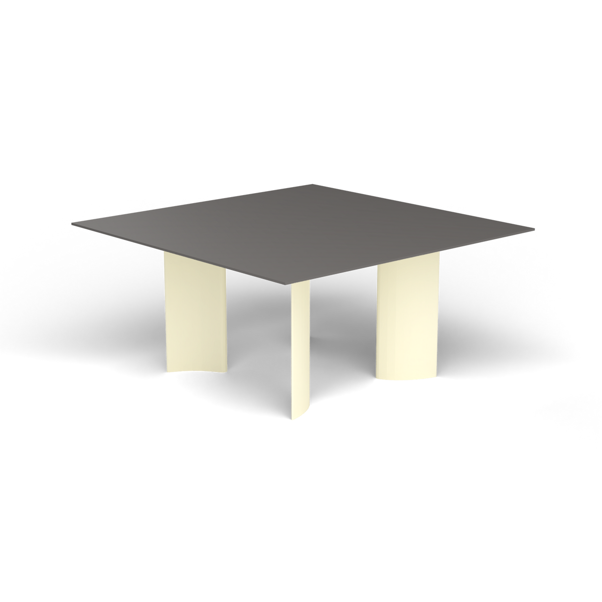 Naca Vierkante Eettafel, 150 × 150 × 72 cm, Butter White, Aluminium speckled Anthracite
