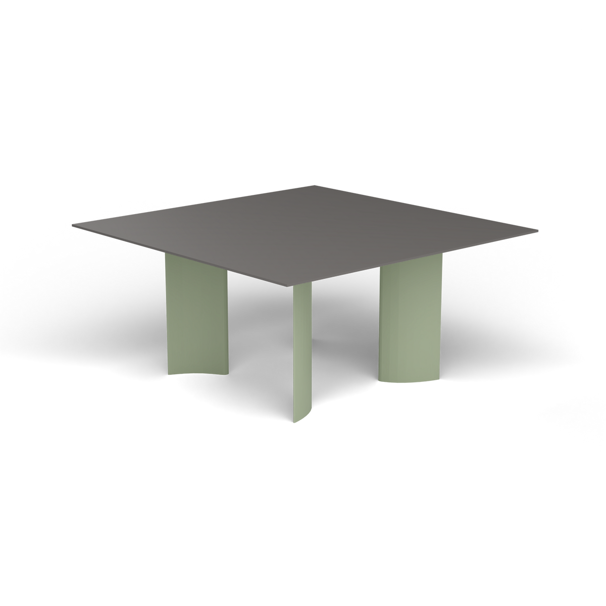 Naca Vierkante Eettafel, 150 × 150 × 72 cm, Green Tea, Aluminium speckled Anthracite
