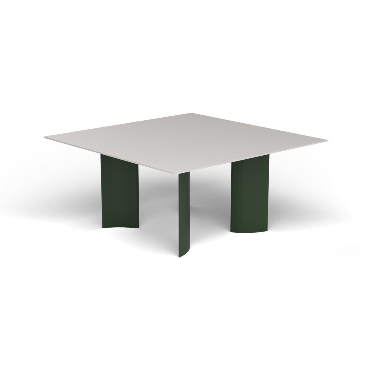Naca Vierkante Eettafel, 150 × 150 × 72 cm, Bottle Green, Aluminium speckled Grey