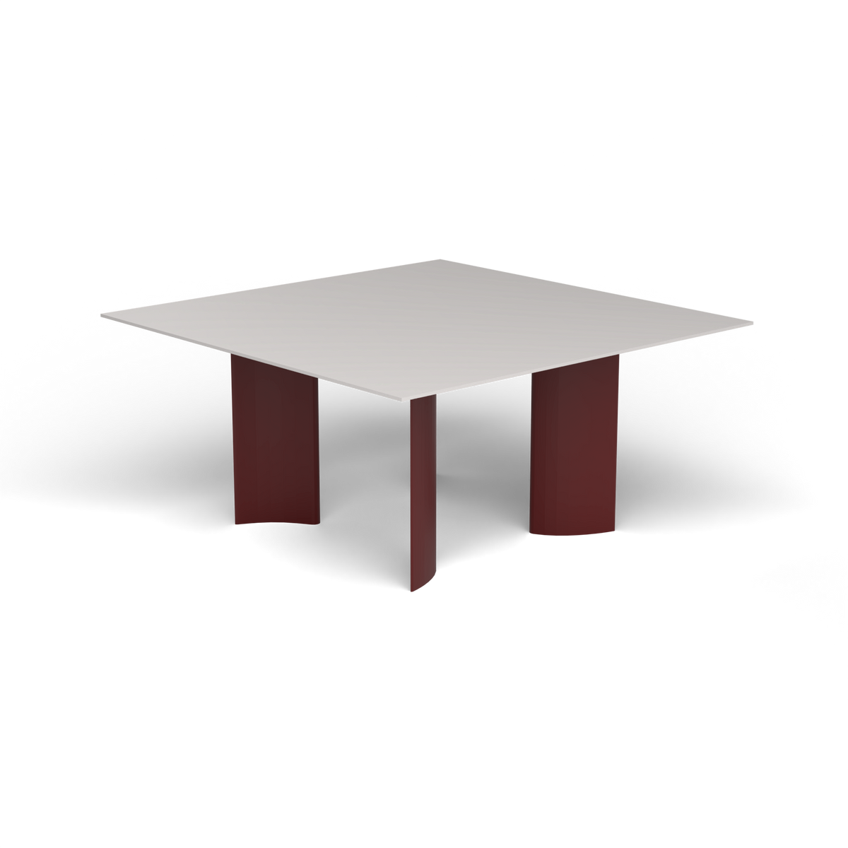 Naca Vierkante Eettafel, 150 × 150 × 72 cm, Chestnut Brown, Aluminium speckled Grey
