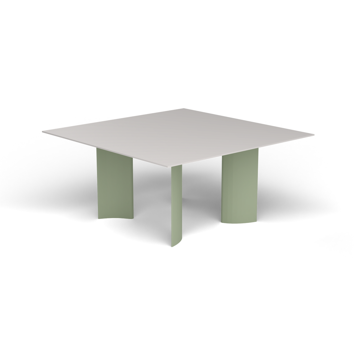 Naca Vierkante Eettafel, 150 × 150 × 72 cm, Green Tea, Aluminium speckled Grey