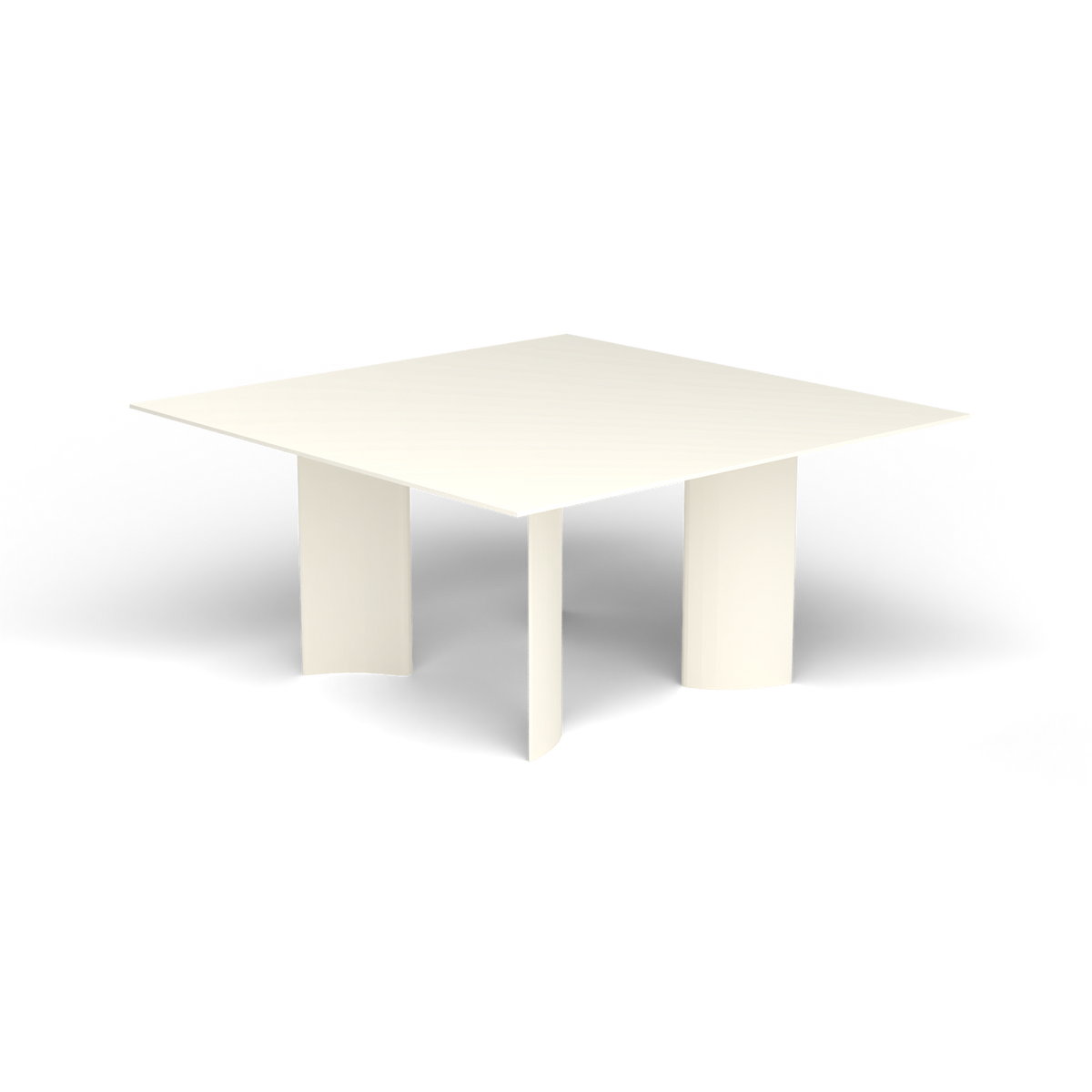 Naca Vierkante Eettafel, 150 × 150 × 72 cm, Antique White, Gelakt aluminium (volgt onderstelkleur)