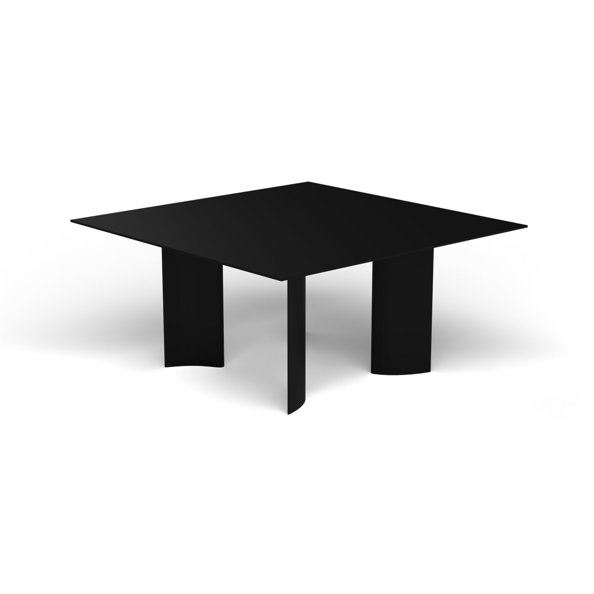 Naca Vierkante Eettafel, 150 × 150 × 72 cm, Black, Gelakt aluminium (volgt onderstelkleur)