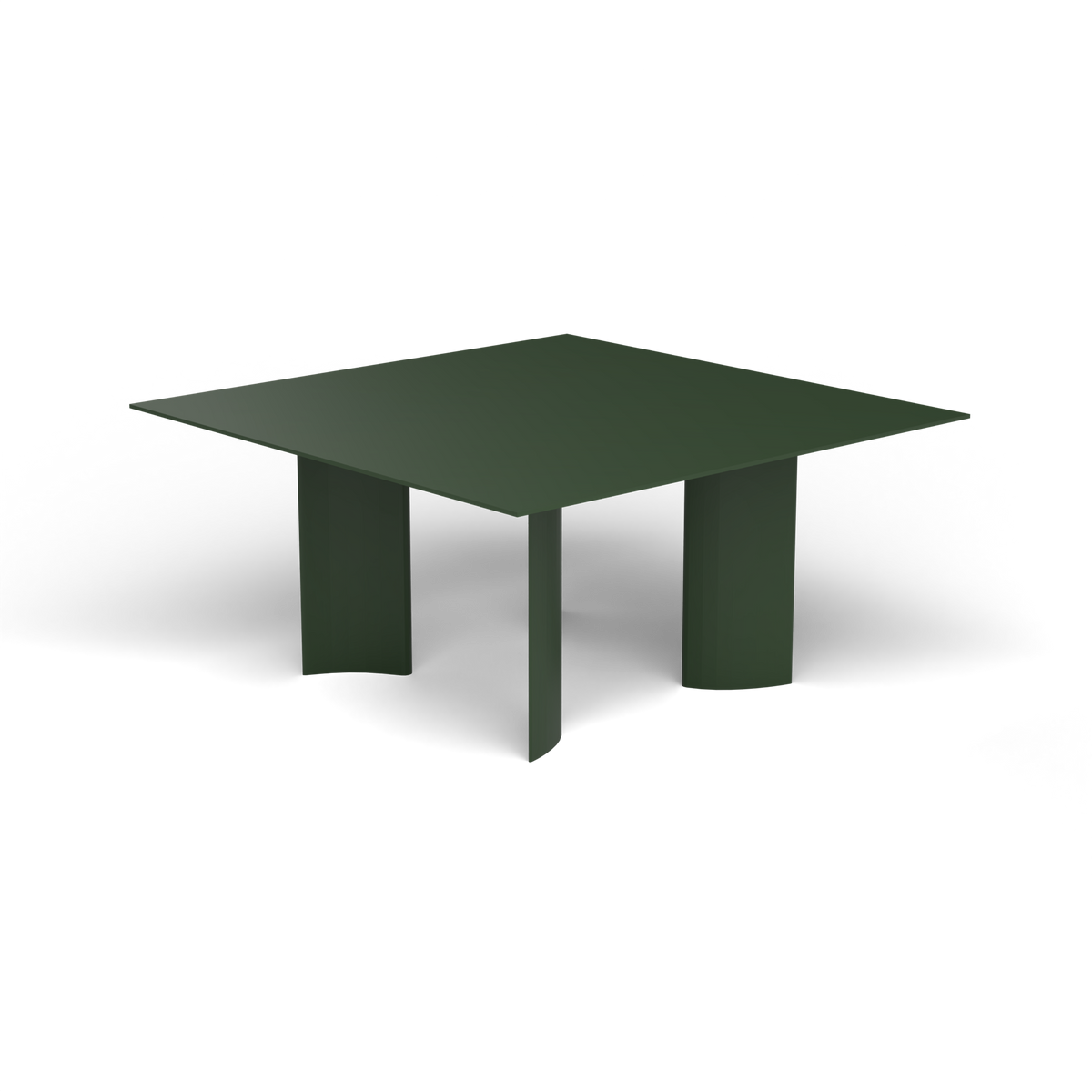 Naca Vierkante Eettafel, 150 × 150 × 72 cm, Bottle Green, Gelakt aluminium (volgt onderstelkleur)