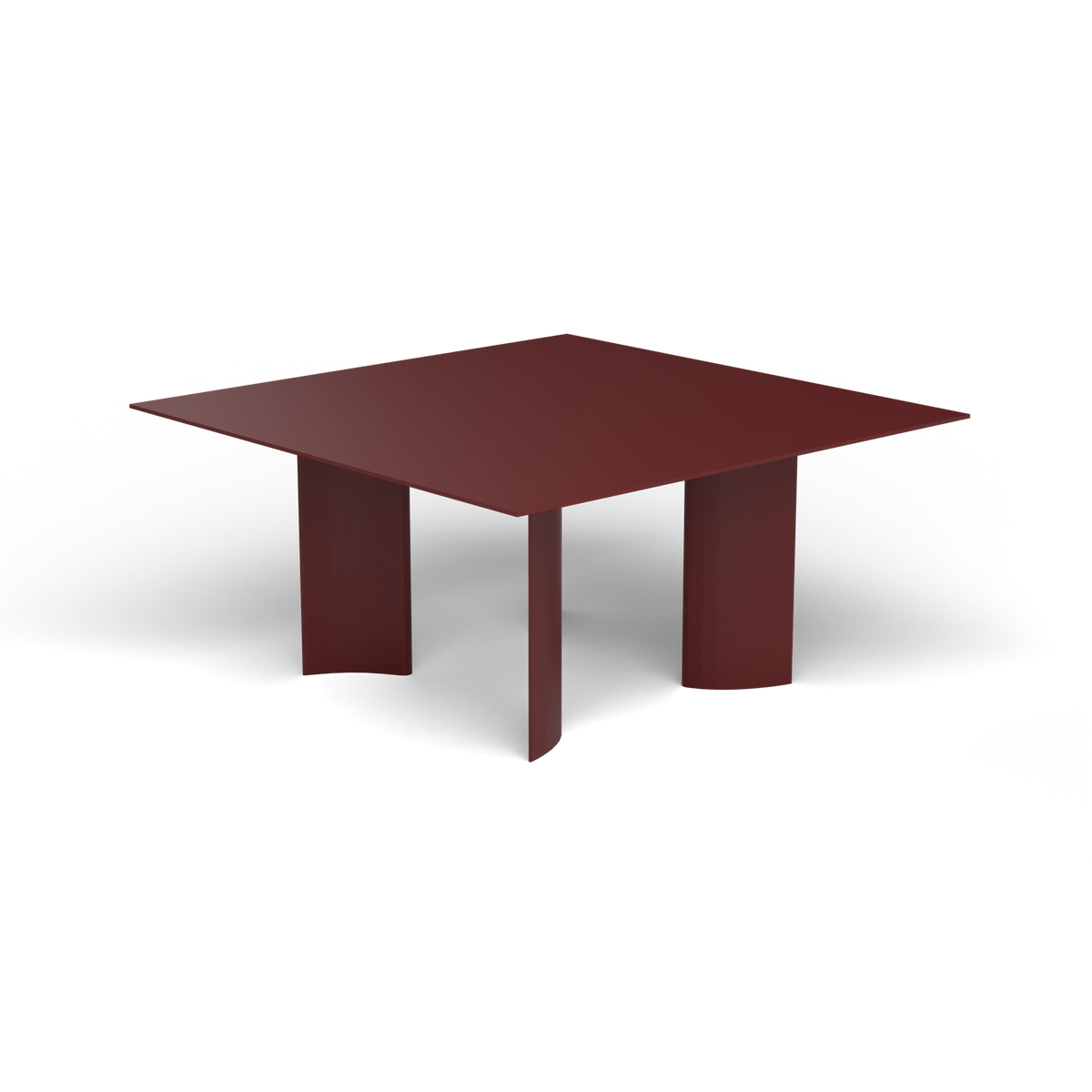 Naca Vierkante Eettafel, 150 × 150 × 72 cm, Chestnut Brown, Gelakt aluminium (volgt onderstelkleur)