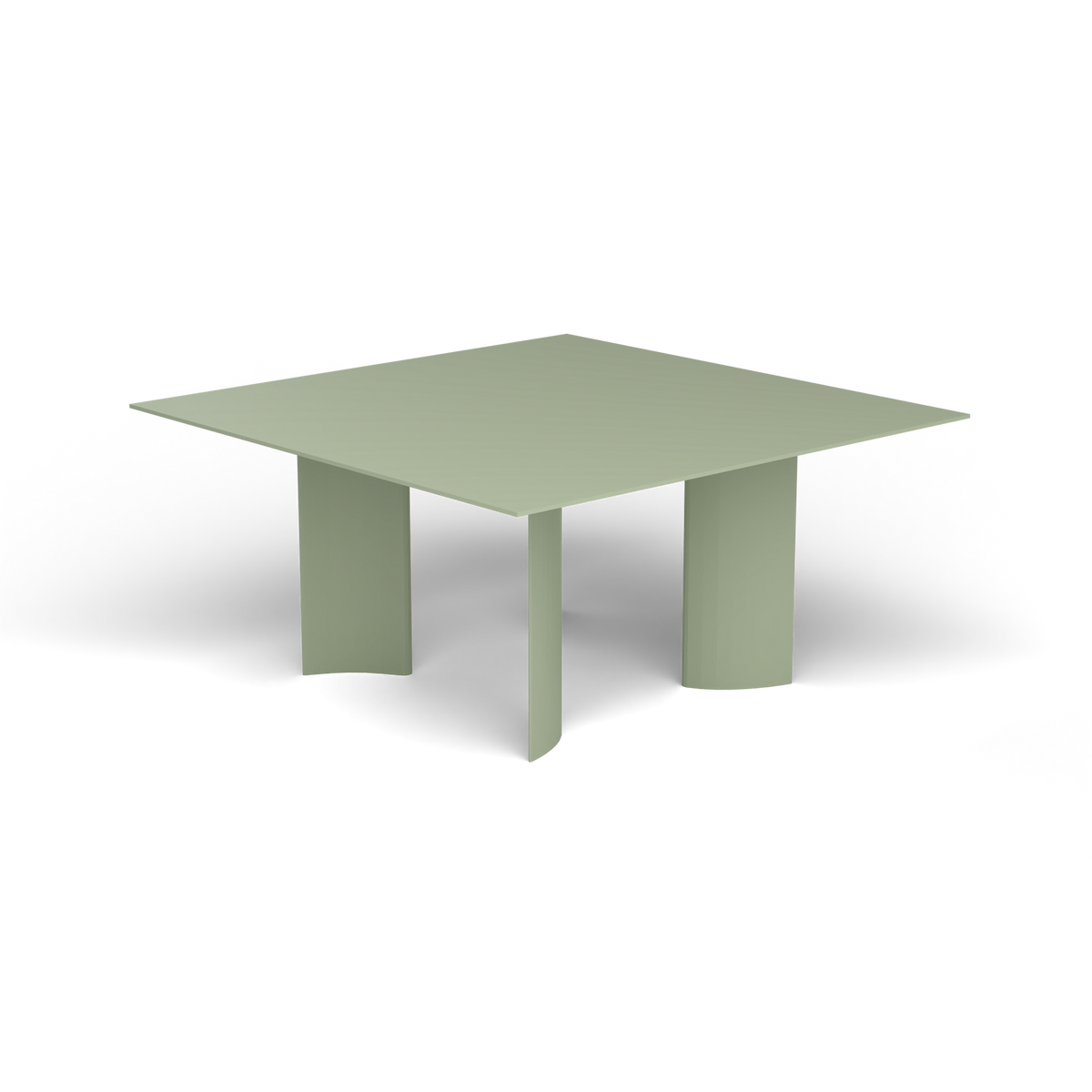 Naca Vierkante Eettafel, 150 × 150 × 72 cm, Green Tea, Gelakt aluminium (volgt onderstelkleur)