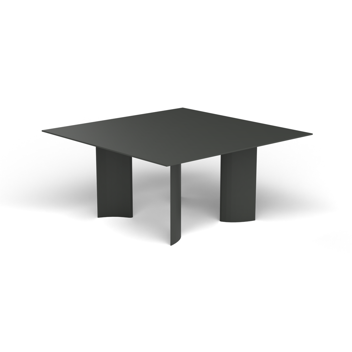 Naca Vierkante Eettafel, 150 × 150 × 72 cm, Metallic Grey, Gelakt aluminium (volgt onderstelkleur)