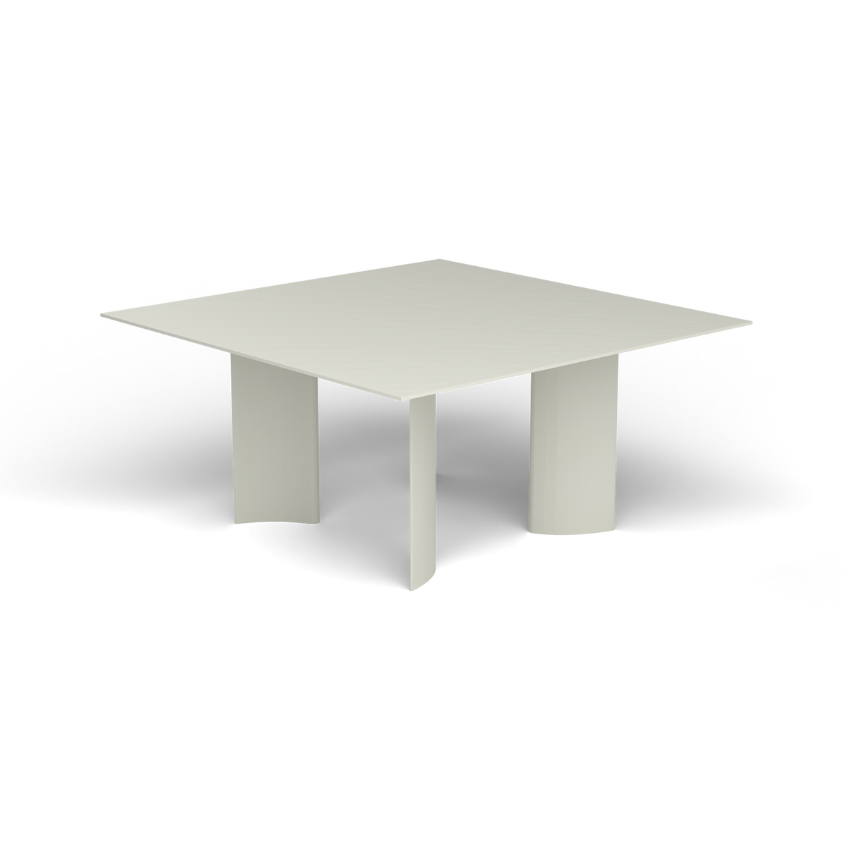 Naca Vierkante Eettafel, 150 × 150 × 72 cm, Powder Grey, Gelakt aluminium (volgt onderstelkleur)