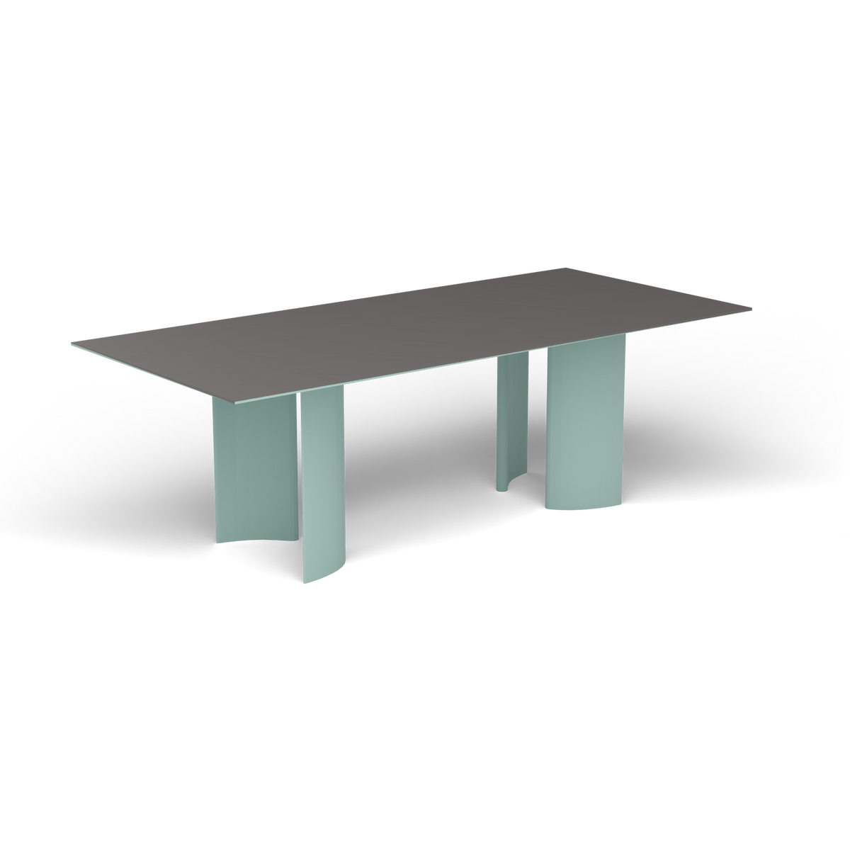 Naca Rechthoekige Eettafel, 220 × 100 × 72 cm, Light Blue, Aluminium speckled Anthracite