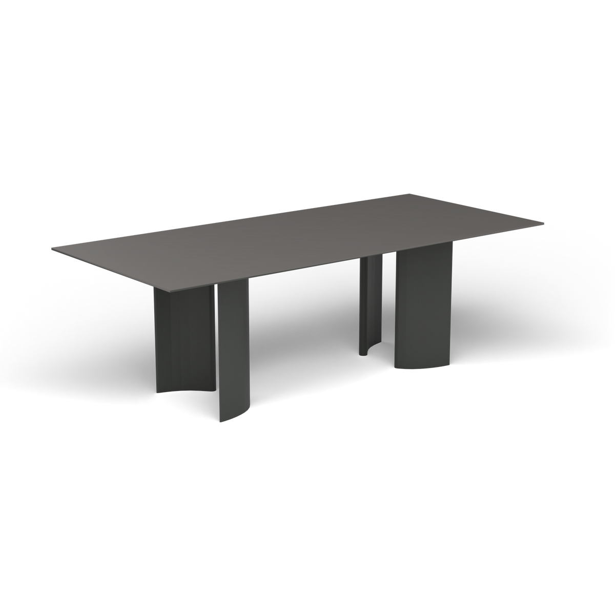 Naca Rechthoekige Eettafel, 220 × 100 × 72 cm, Metallic Grey, Aluminium speckled Anthracite