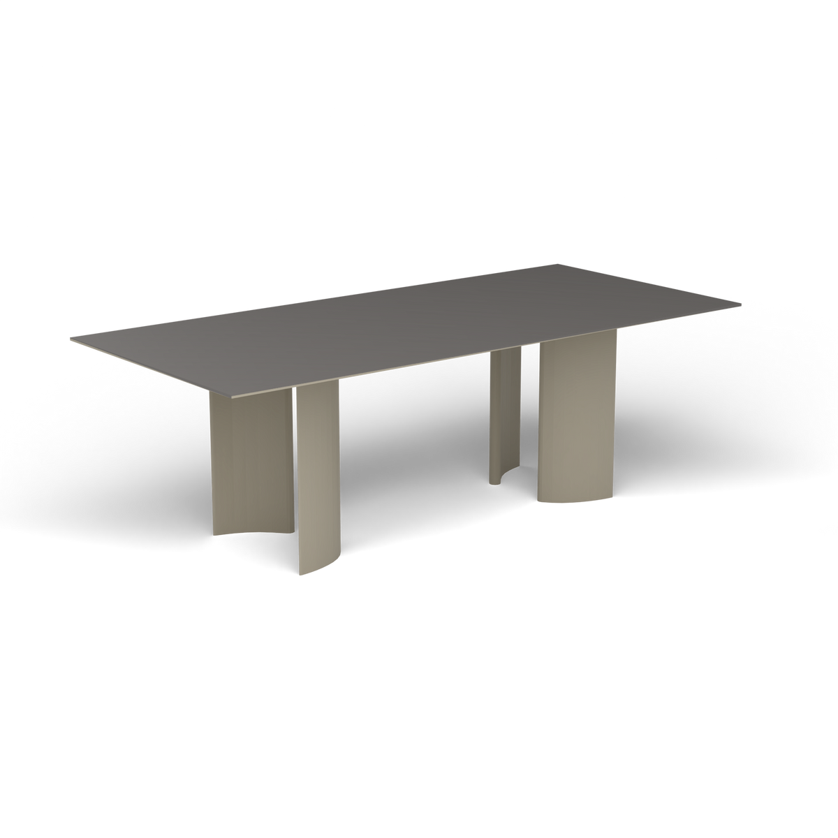 Naca Rechthoekige Eettafel, 220 × 100 × 72 cm, Pearly Gold, Aluminium speckled Anthracite