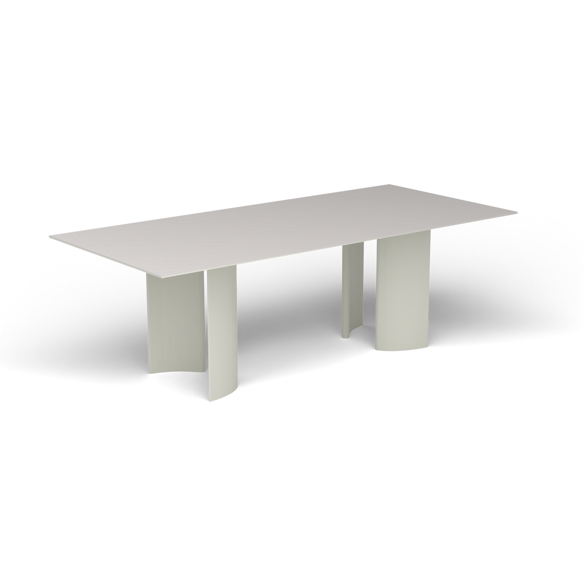 Naca Rechthoekige Eettafel, 220 × 100 × 72 cm, Powder Grey, Aluminium speckled Grey