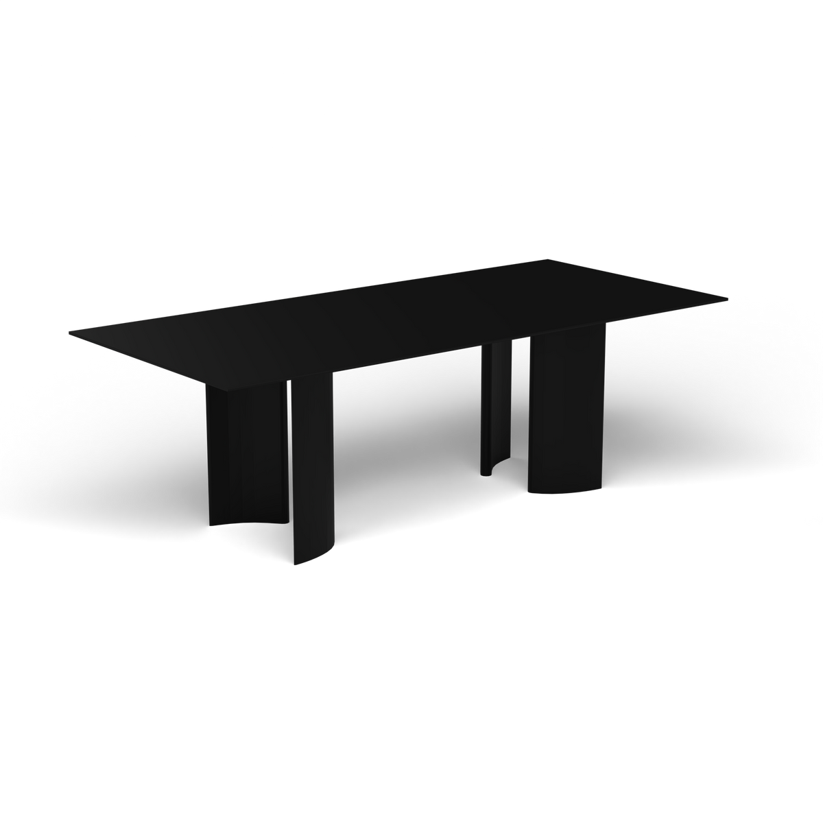 Naca Rechthoekige Eettafel, 220 × 100 × 72 cm, Black, Gelakt aluminium (volgt onderstelkleur)
