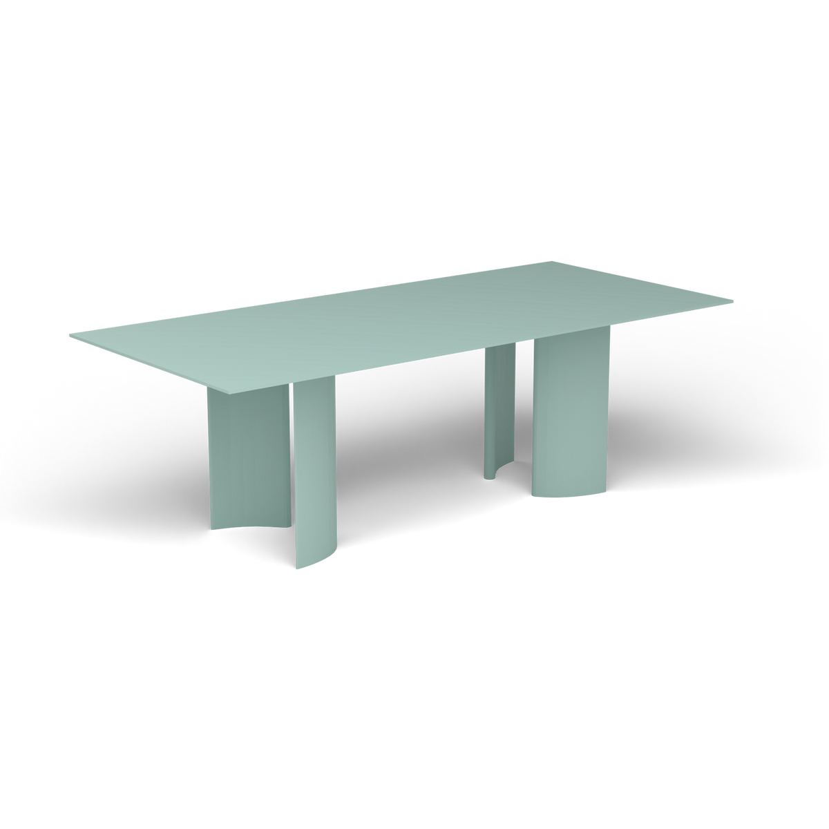 Naca Rechthoekige Eettafel, 220 × 100 × 72 cm, Light Blue, Gelakt aluminium (volgt onderstelkleur)