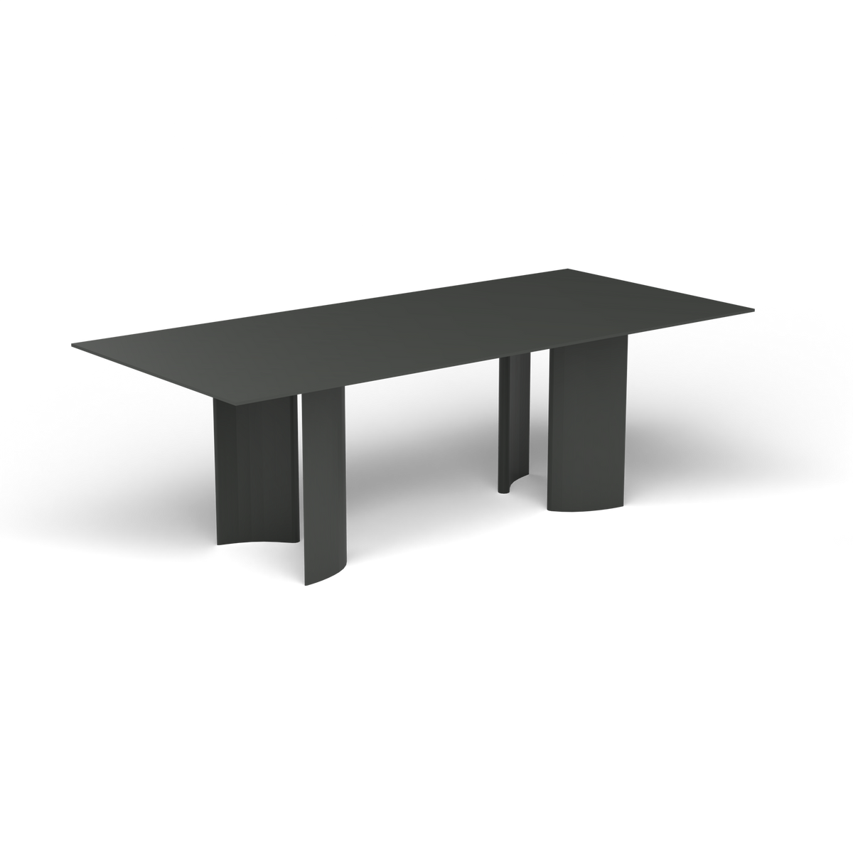 Naca Rechthoekige Eettafel, 220 × 100 × 72 cm, Metallic Grey, Gelakt aluminium (volgt onderstelkleur)