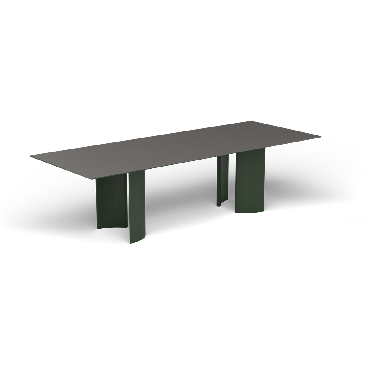 Naca Rechthoekige Eettafel, 260 × 100 × 72 cm, Bottle Green, Aluminium speckled Anthracite