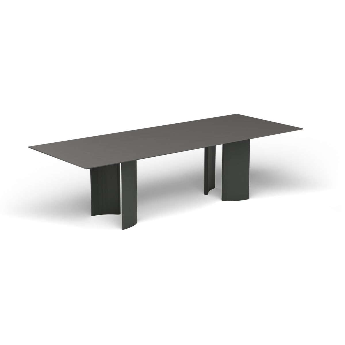 Naca Rechthoekige Eettafel, 260 × 100 × 72 cm, Metallic Grey, Aluminium speckled Anthracite