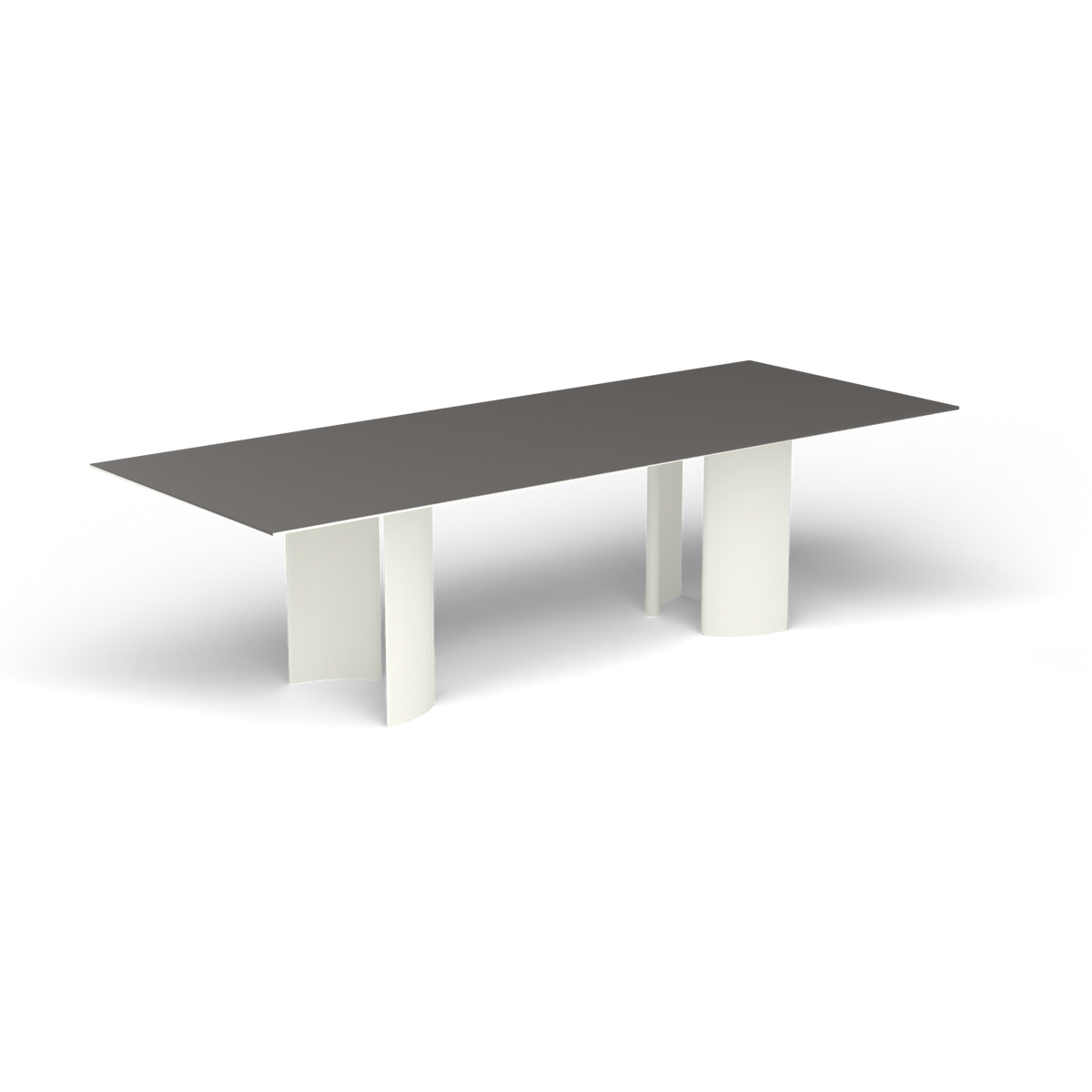 Naca Rechthoekige Eettafel, 260 × 100 × 72 cm, White, Aluminium speckled Anthracite