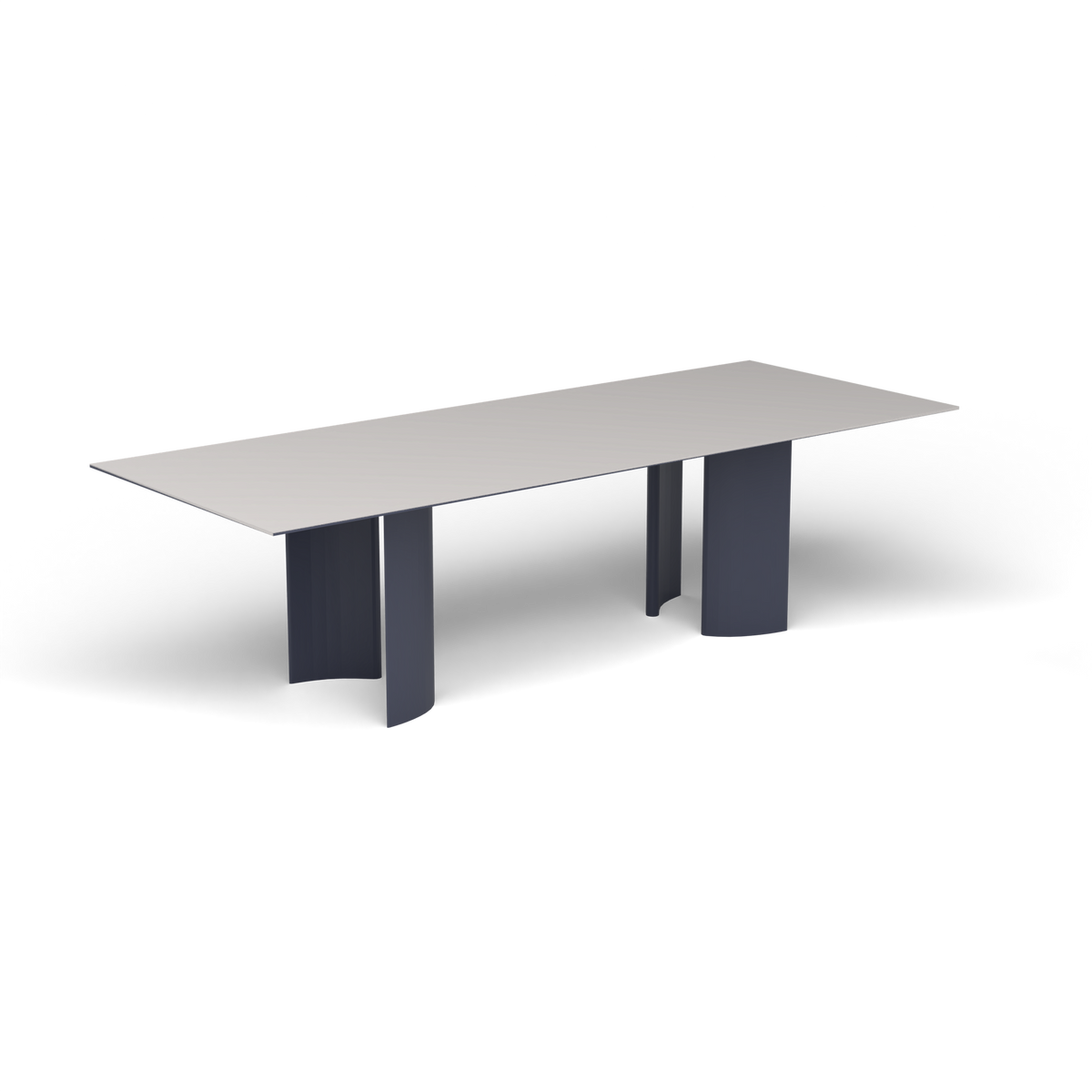 Naca Rechthoekige Eettafel, 260 × 100 × 72 cm, Grey Blue, Aluminium speckled Grey