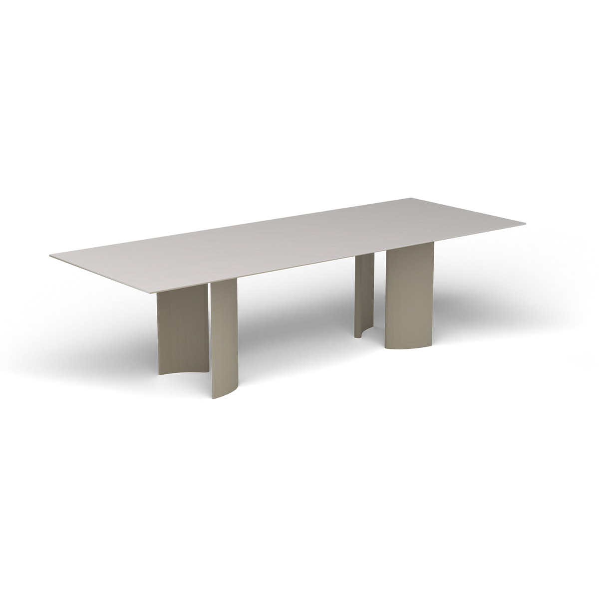 Naca Rechthoekige Eettafel, 260 × 100 × 72 cm, Pearly Gold, Aluminium speckled Grey