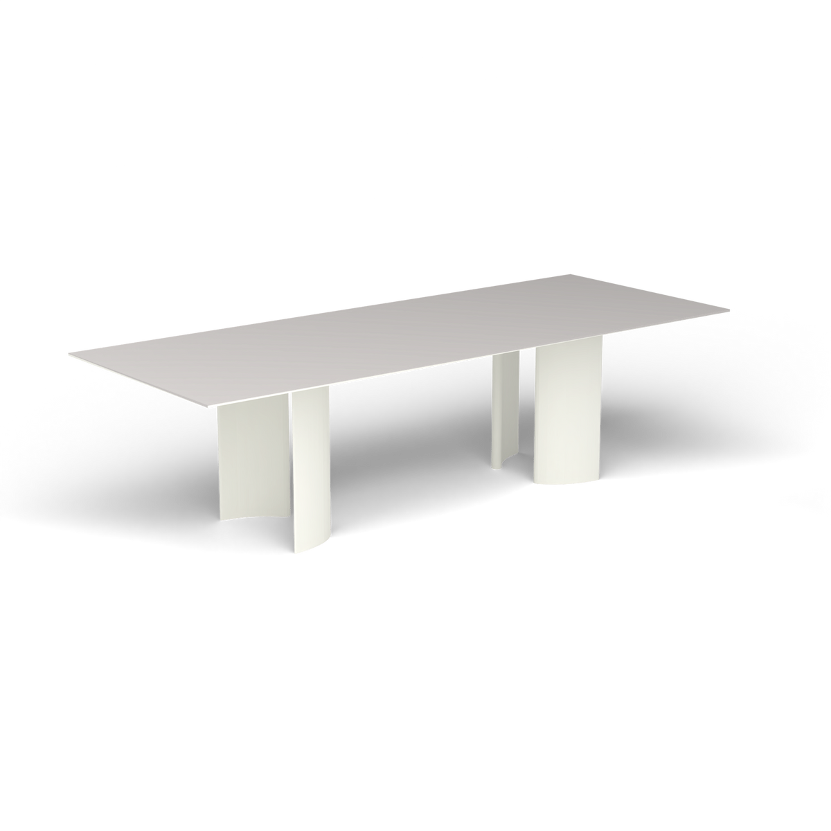 Naca Rechthoekige Eettafel, 260 × 100 × 72 cm, White, Aluminium speckled Grey