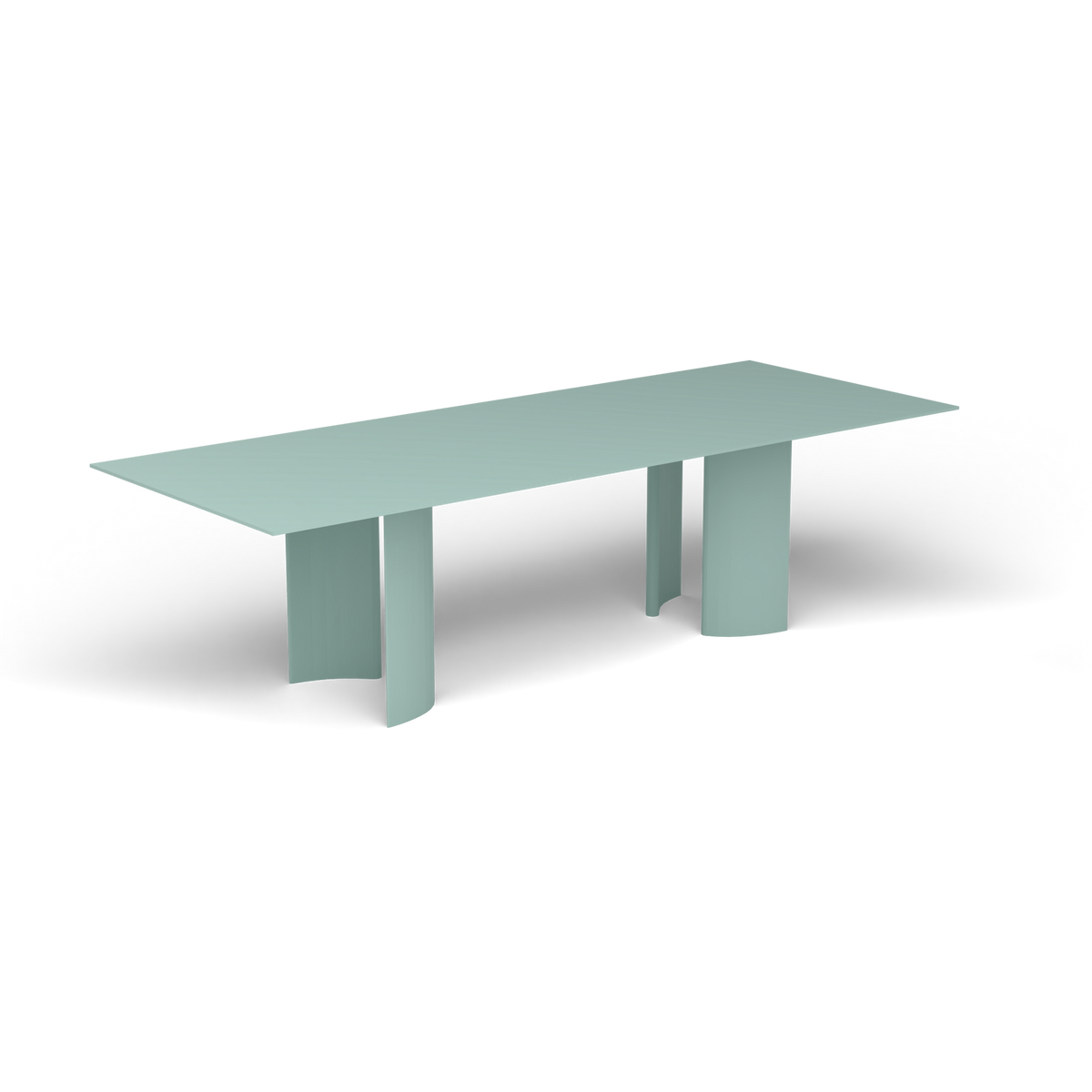 Naca Rechthoekige Eettafel, 260 × 100 × 72 cm, Light Blue, Gelakt aluminium (volgt onderstelkleur)