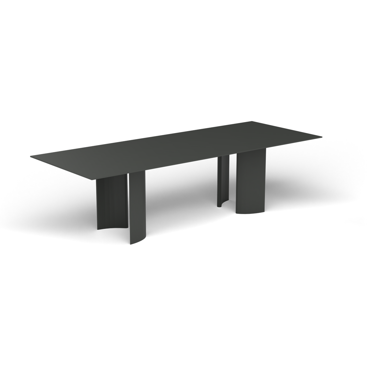 Naca Rechthoekige Eettafel, 260 × 100 × 72 cm, Metallic Grey, Gelakt aluminium (volgt onderstelkleur)